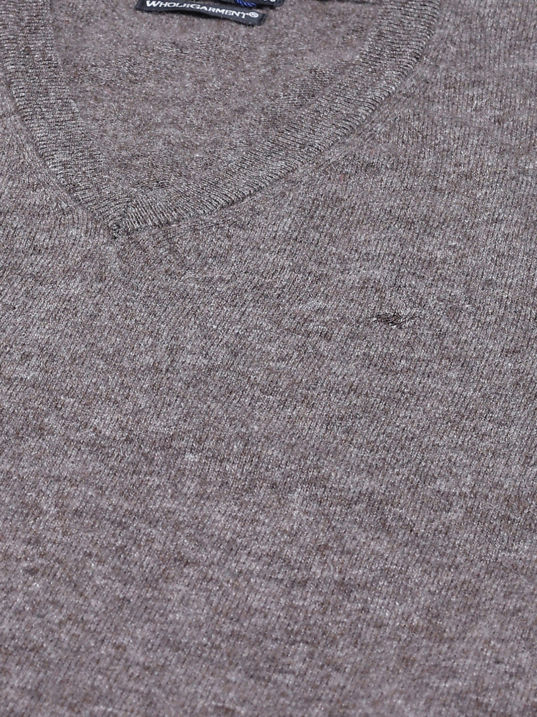 Men Brown Solid V Neck Sleeveless Sweater - Image 7