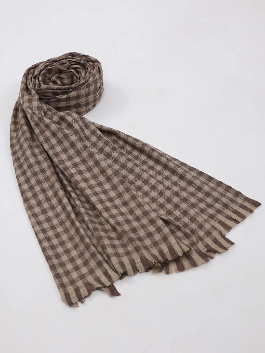 Men Brown Solid Wool Blend Lohi Shawl - Image 6