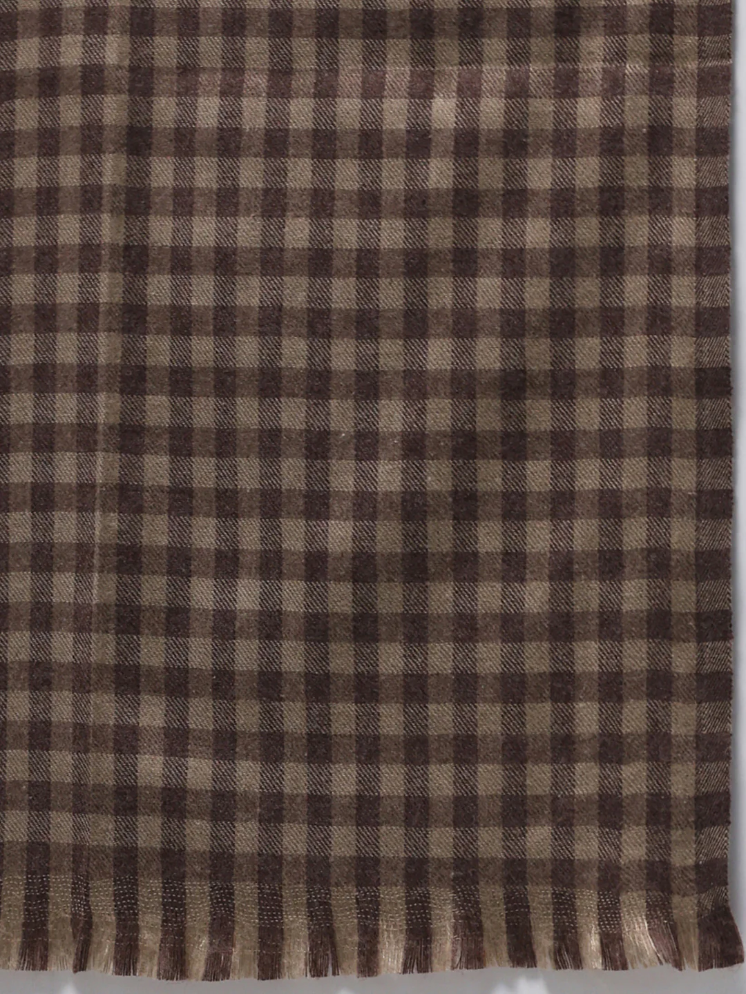 Men Brown Solid Wool Blend Lohi Shawl - Image 7