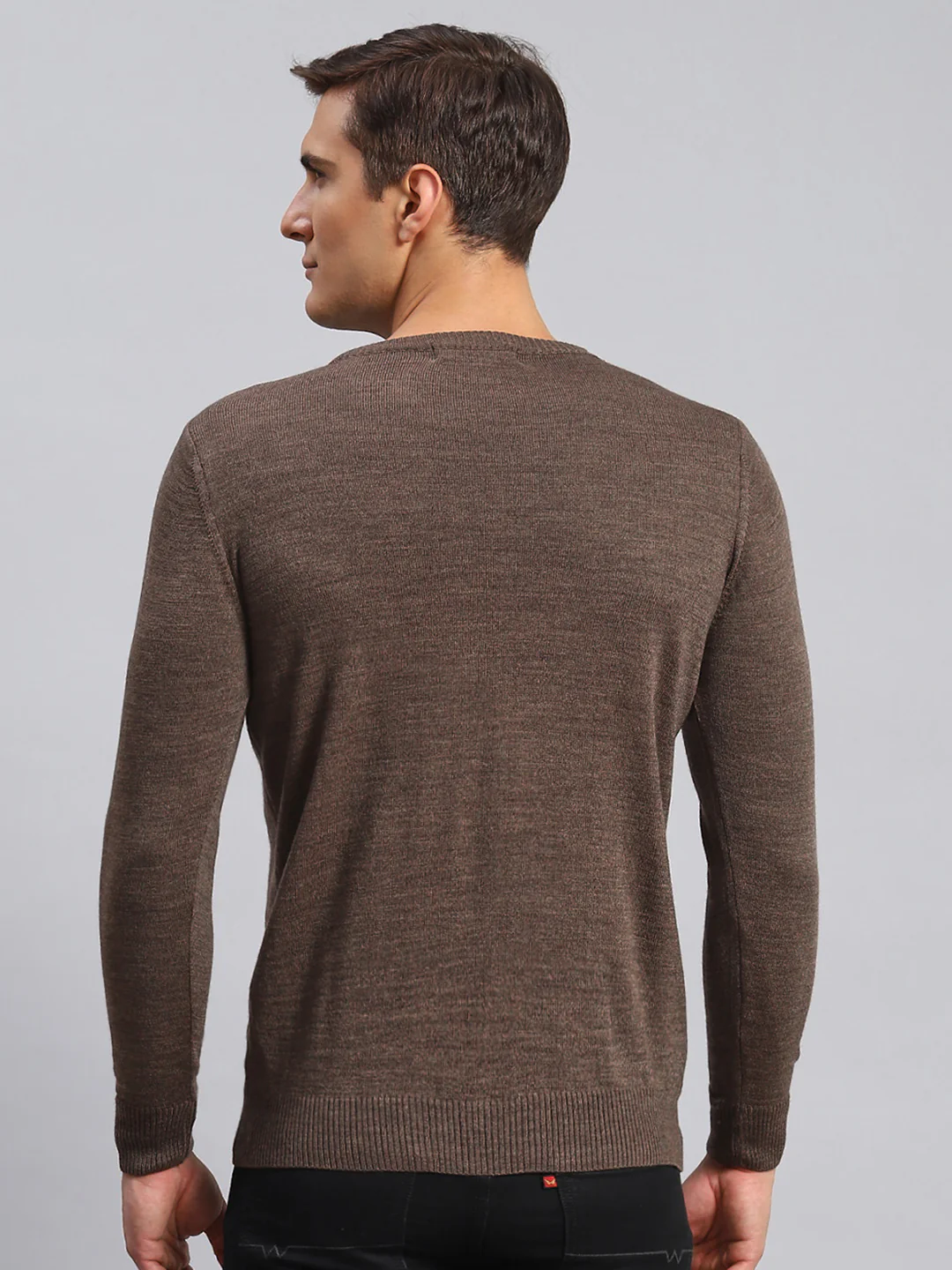 Men Brown Solid Wool blend Pullover - Image 5