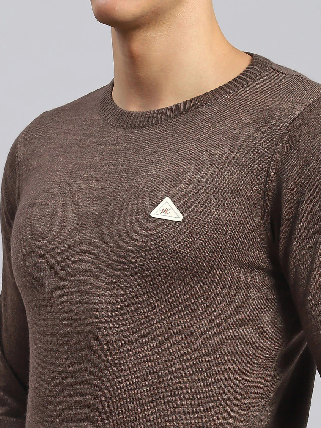 Men Brown Solid Wool blend Pullover - Image 6