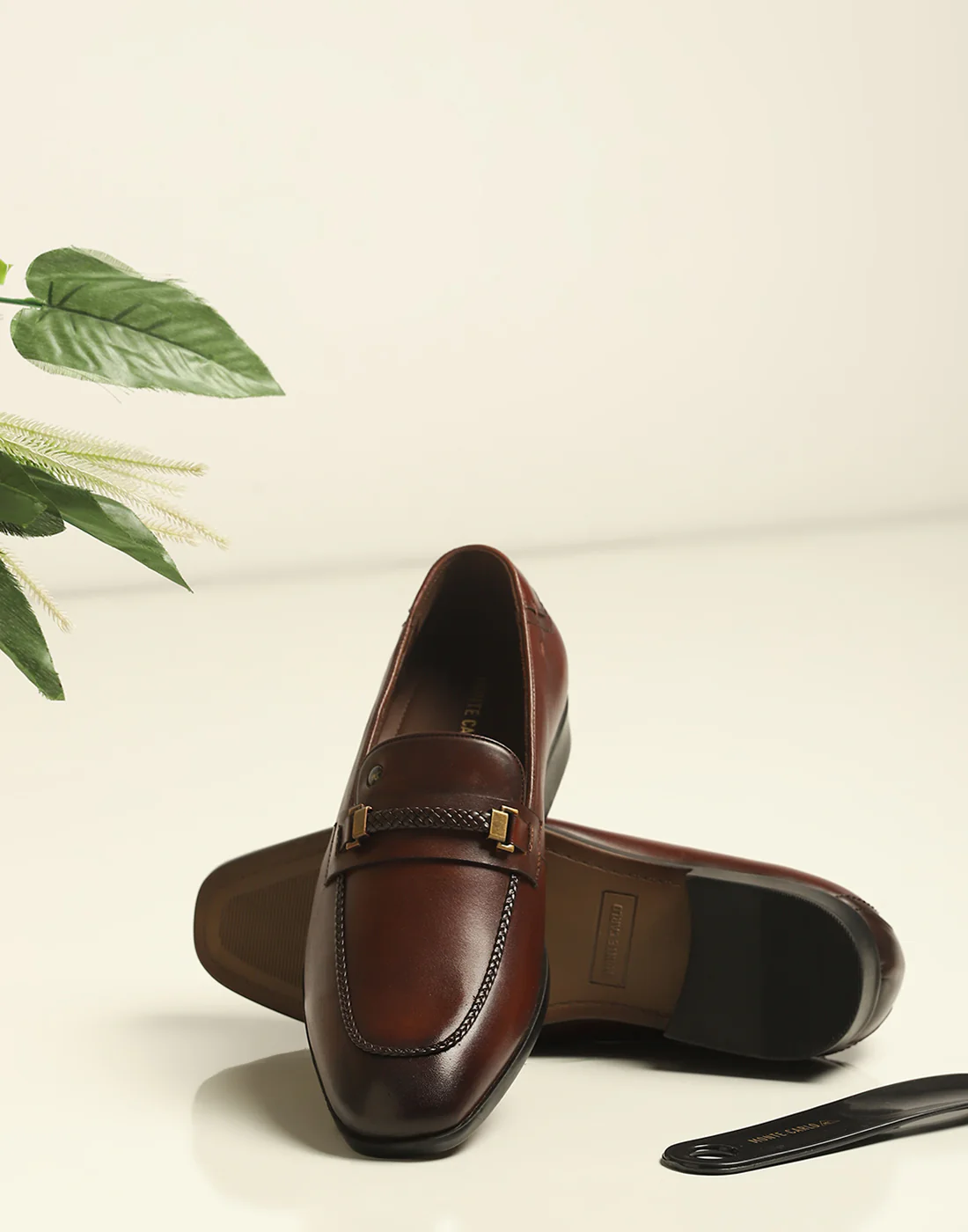 Men Burgundy Slip on Genuine Leather Loafers - Image 2