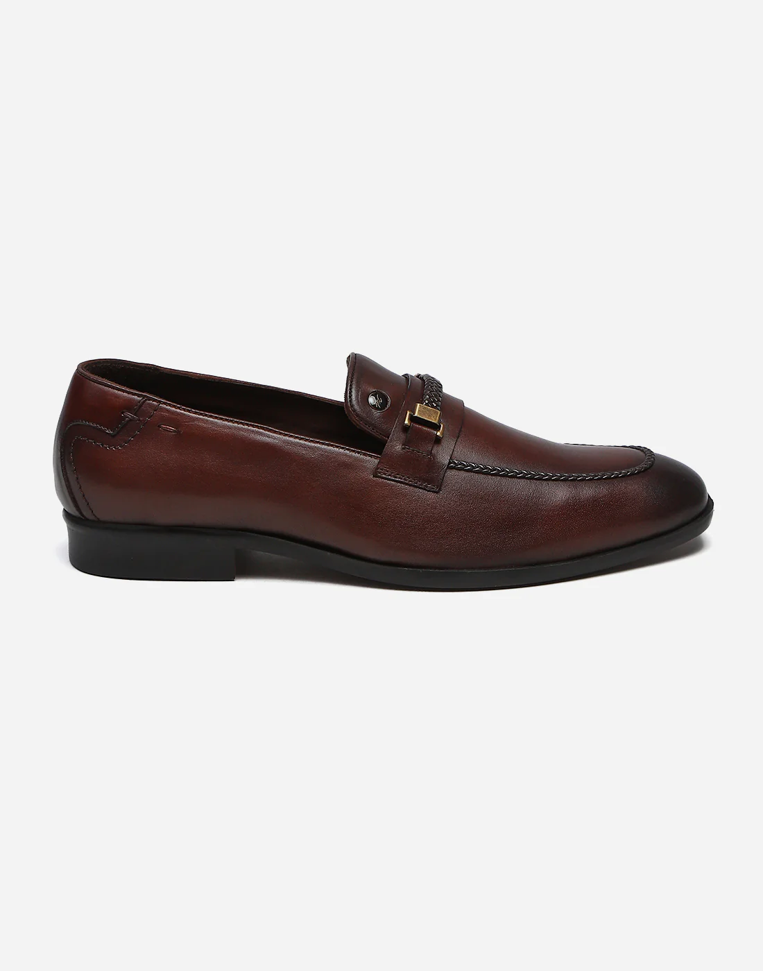 Men Burgundy Slip on Genuine Leather Loafers - Image 4
