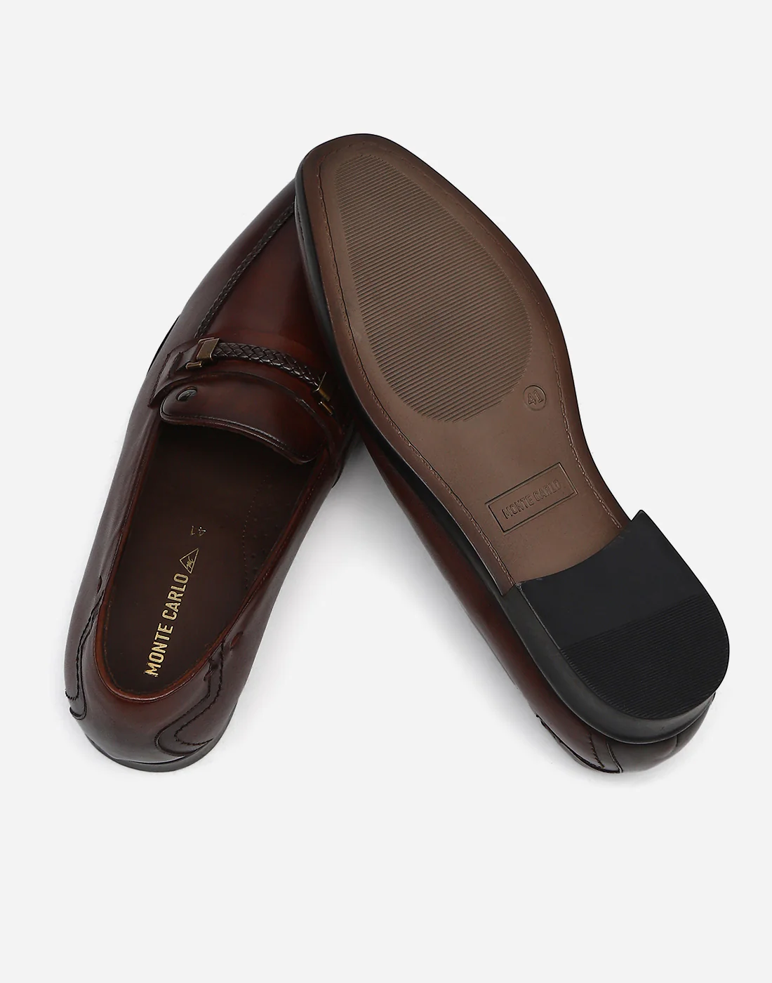 Men Burgundy Slip on Genuine Leather Loafers - Image 7