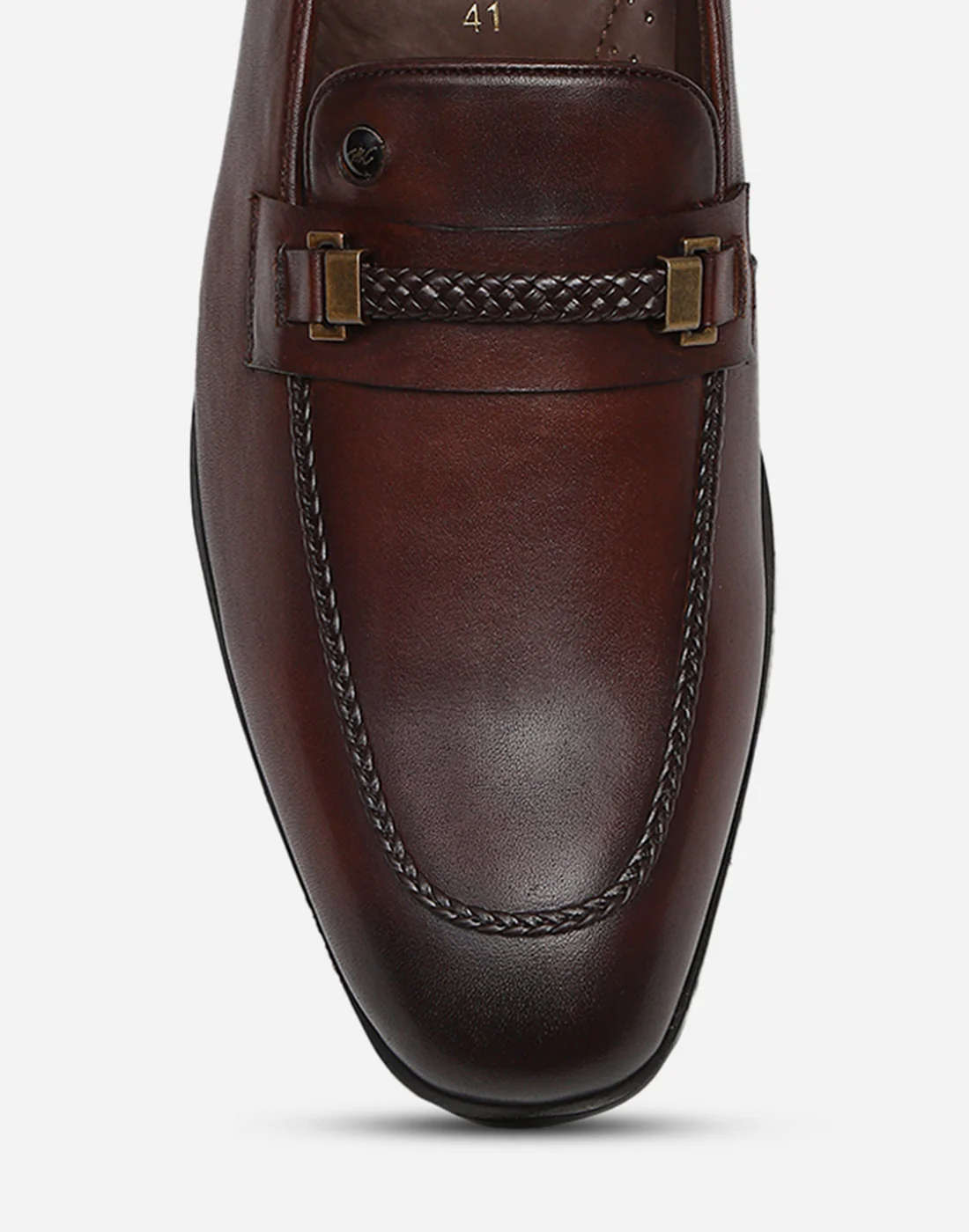Men Burgundy Slip on Genuine Leather Loafers - Image 8