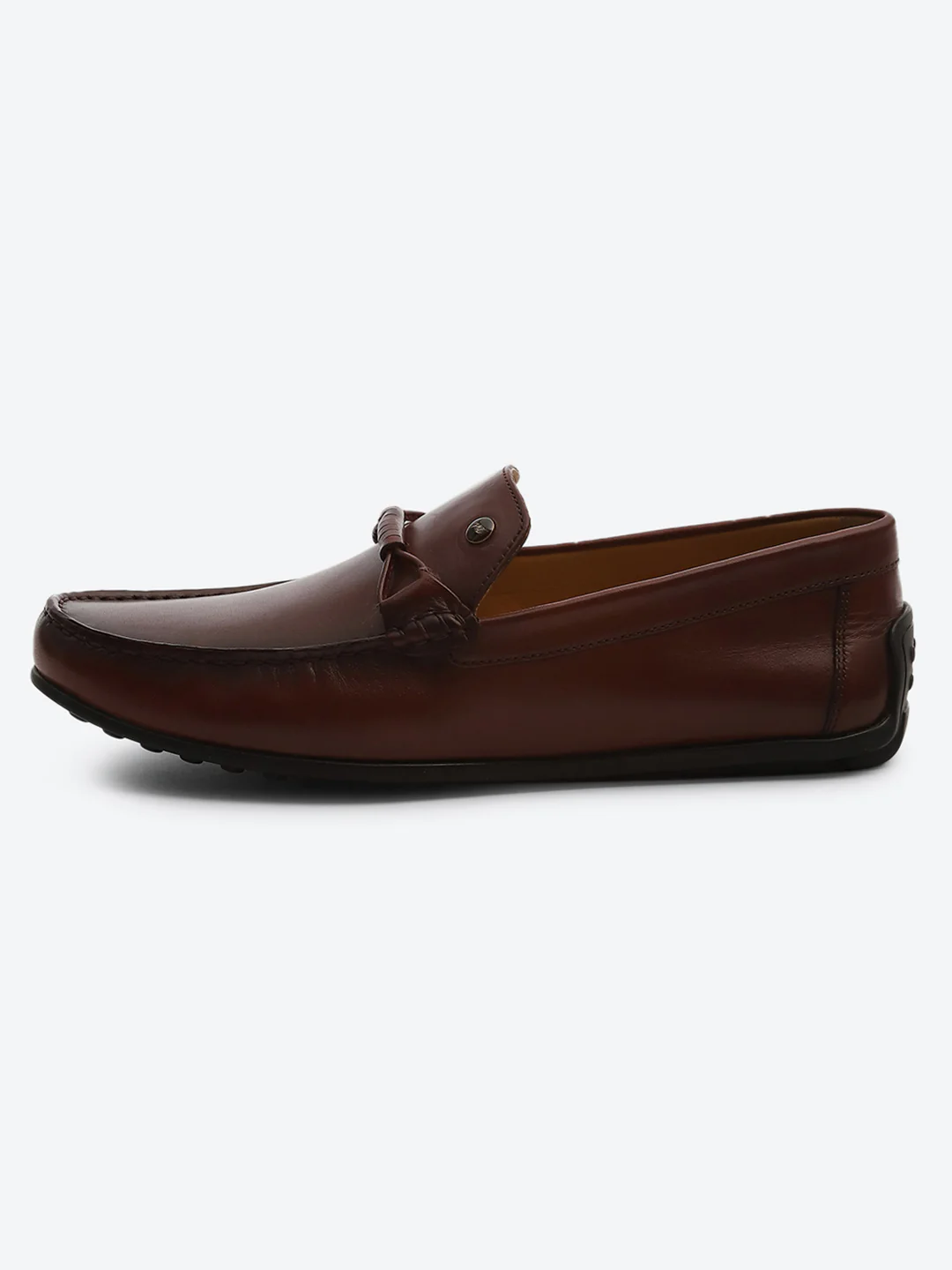 Men Burgundy Slip on Genuine Leather Loafers - Image 4