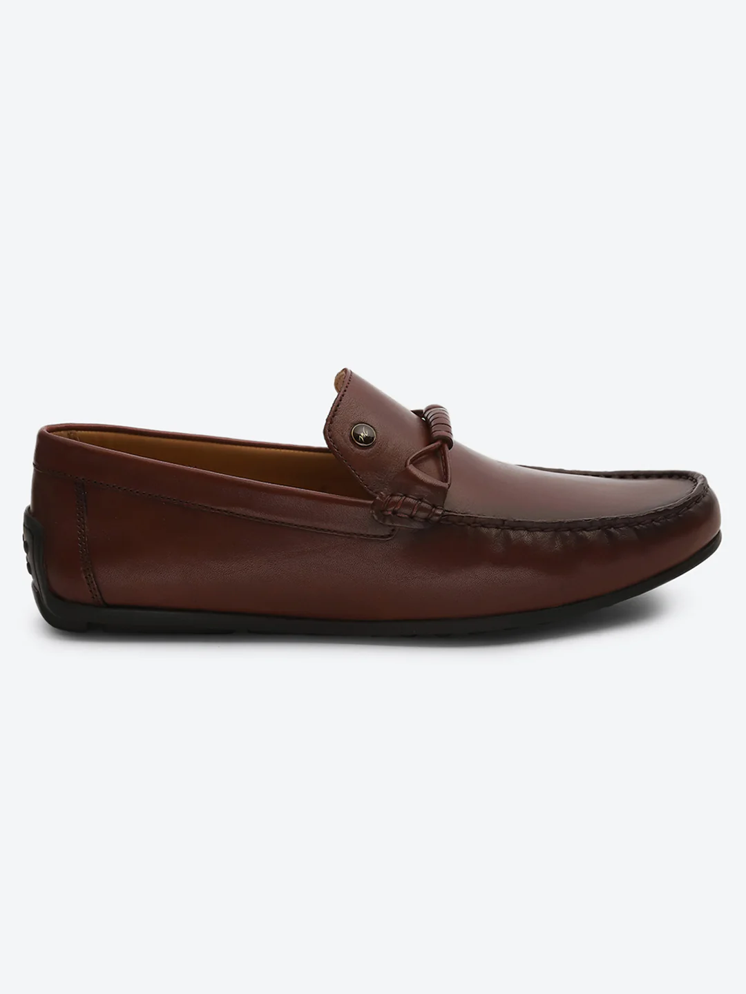Men Burgundy Slip on Genuine Leather Loafers - Image 5