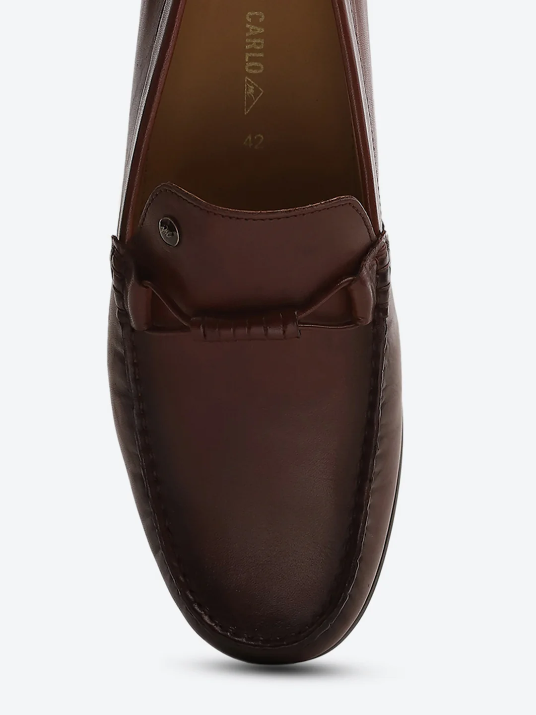 Men Burgundy Slip on Genuine Leather Loafers - Image 8