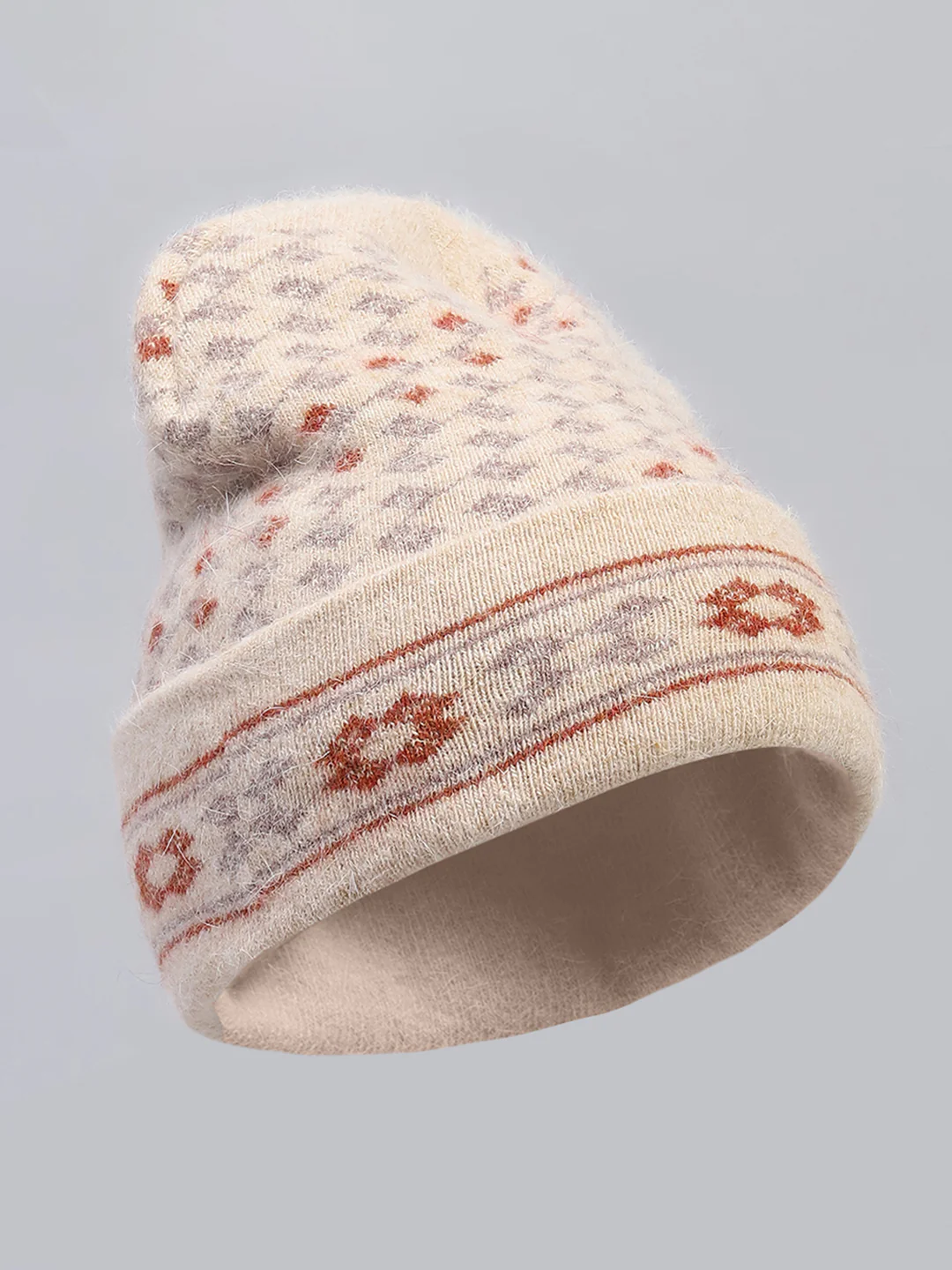 Men Camel Brown Self Design Cap - Image 5