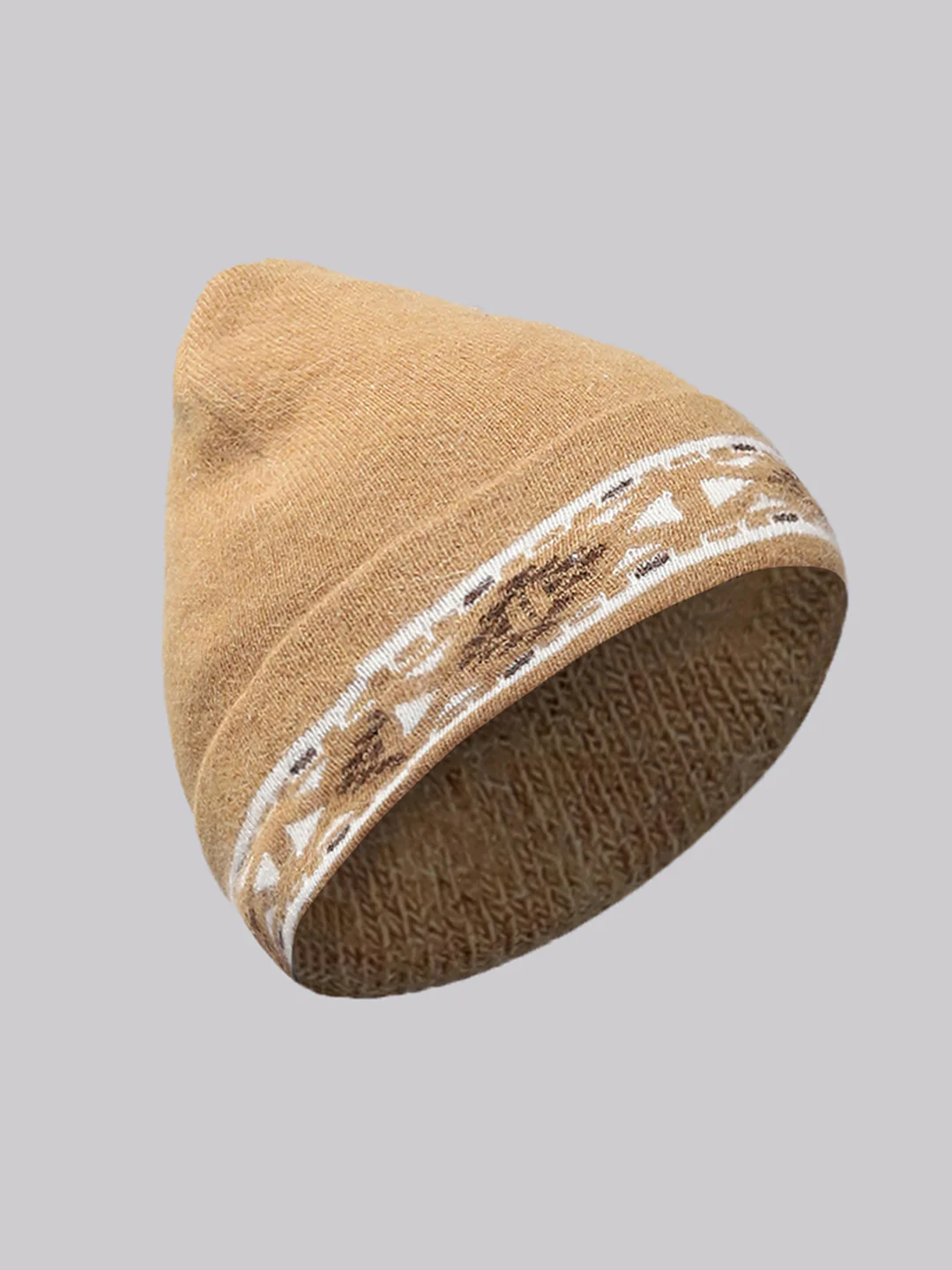 Men Camel Brown Self Design Cap - Image 2