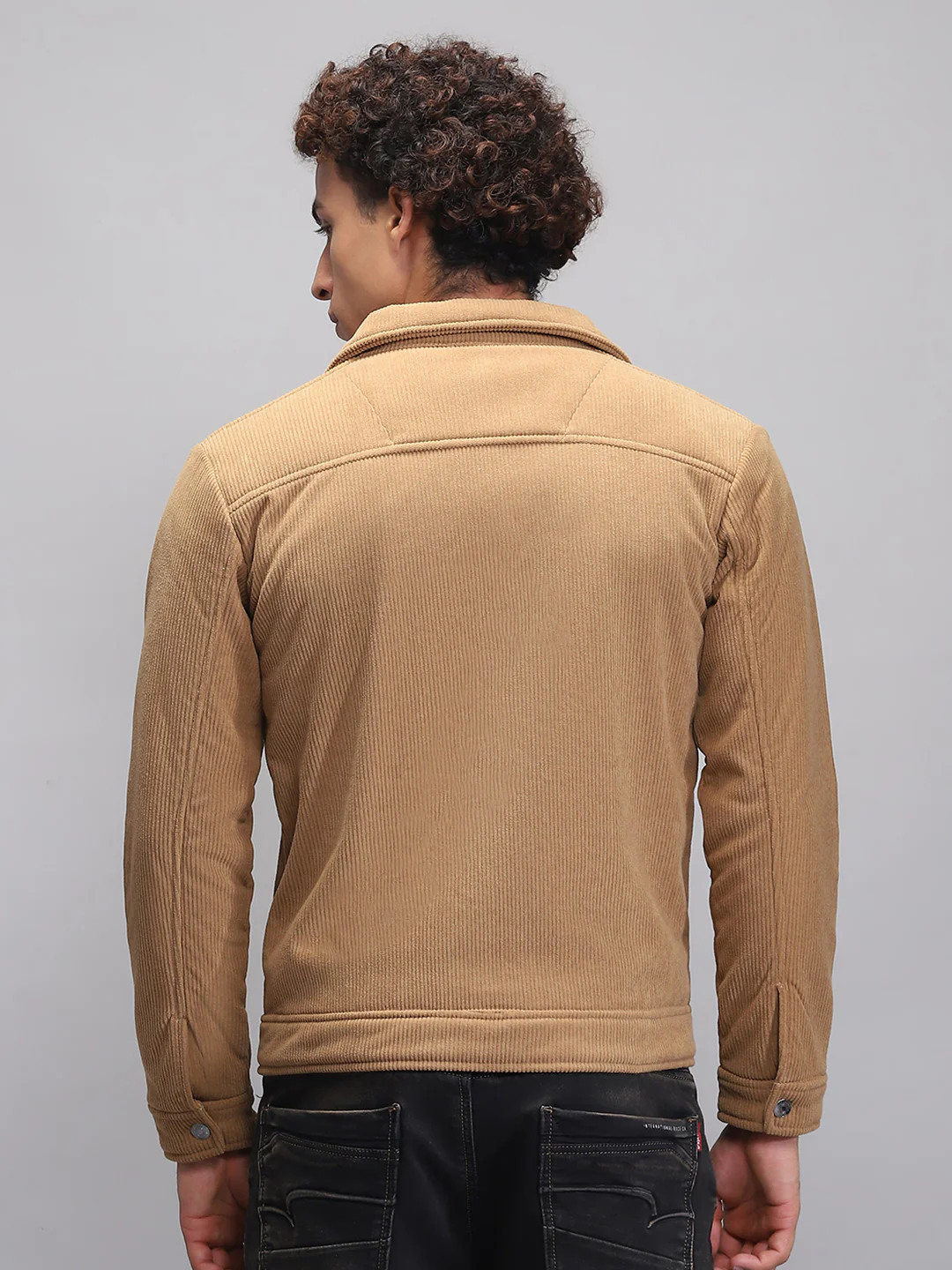 Rock.it Men Camel Brown Solid Collar Full Sleeve Jacket - Image 5