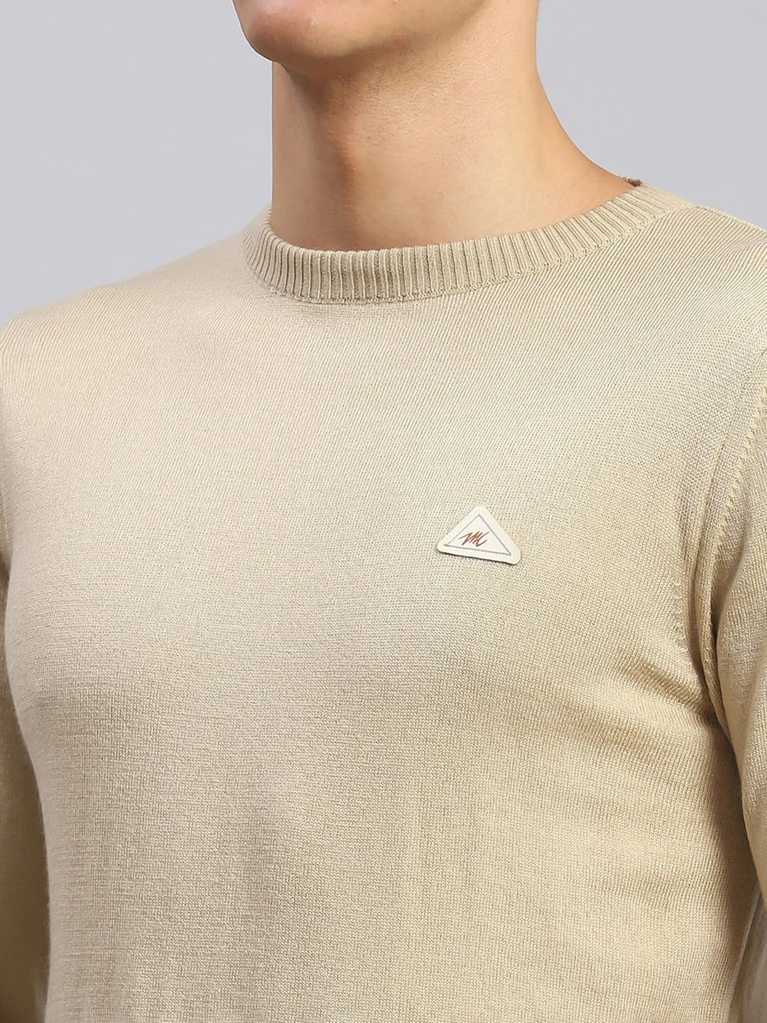 Men Camel Brown Solid Wool blend Pullover - Image 6