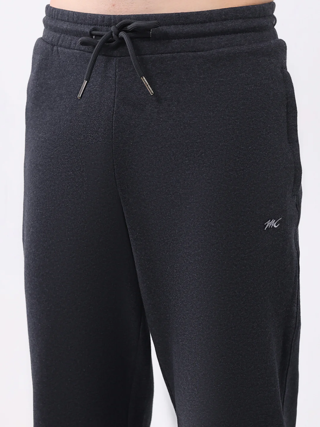 Men Charcoal Printed Collar Full Sleeve Winter Tracksuit - Image 9