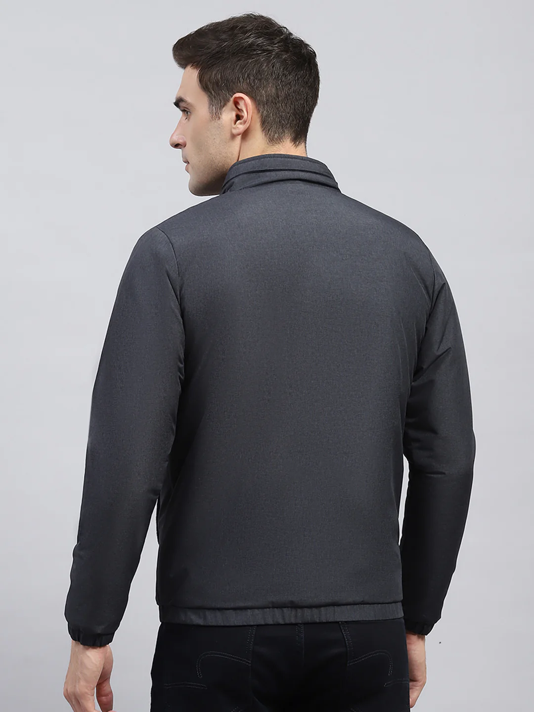 Rock.it Men Charcoal Solid Mock Neck Full Sleeve Jacket - Image 5