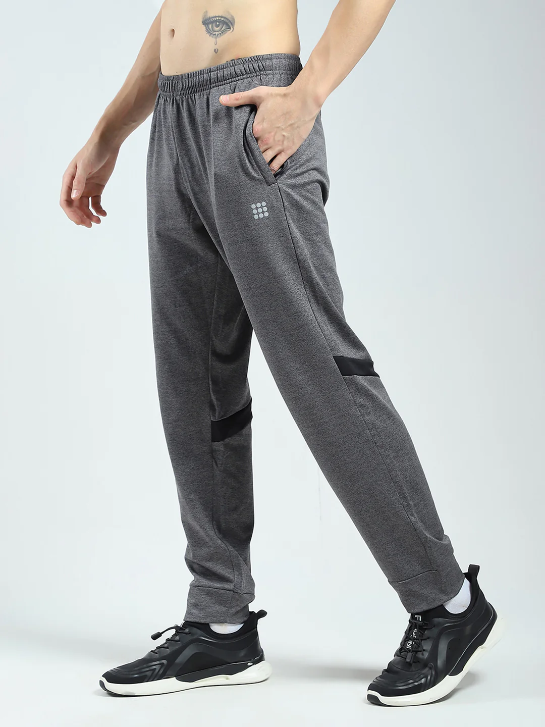 Rock.it Men Charcoal Solid Regular Fit Lower - Image 3