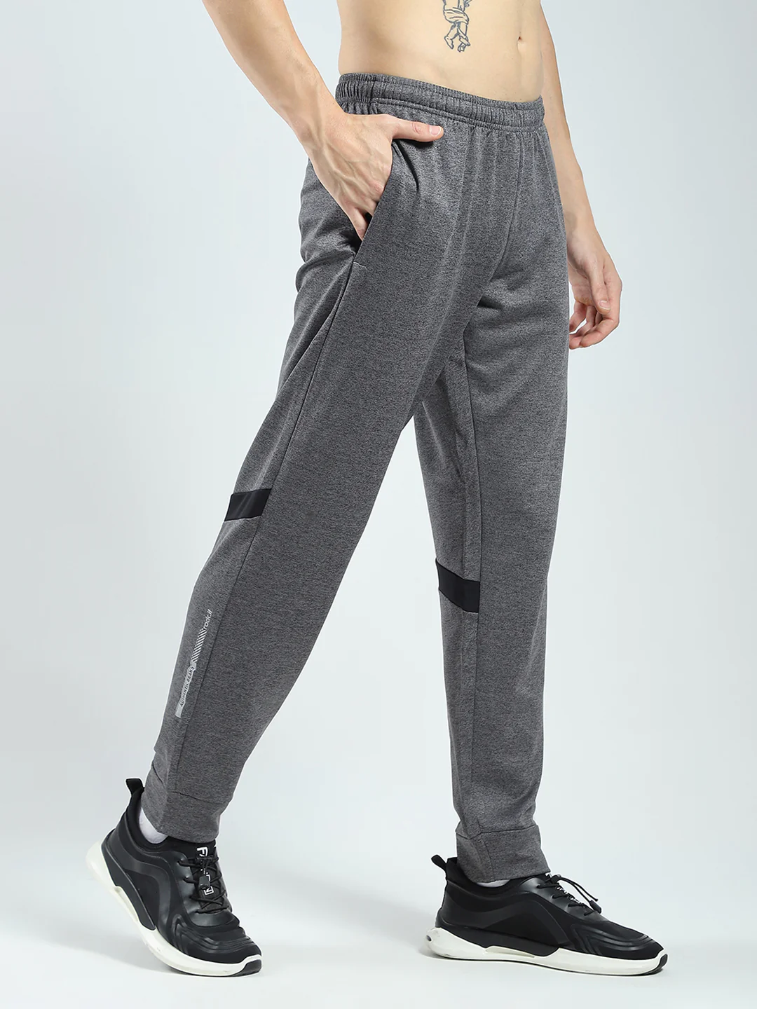 Rock.it Men Charcoal Solid Regular Fit Lower - Image 4