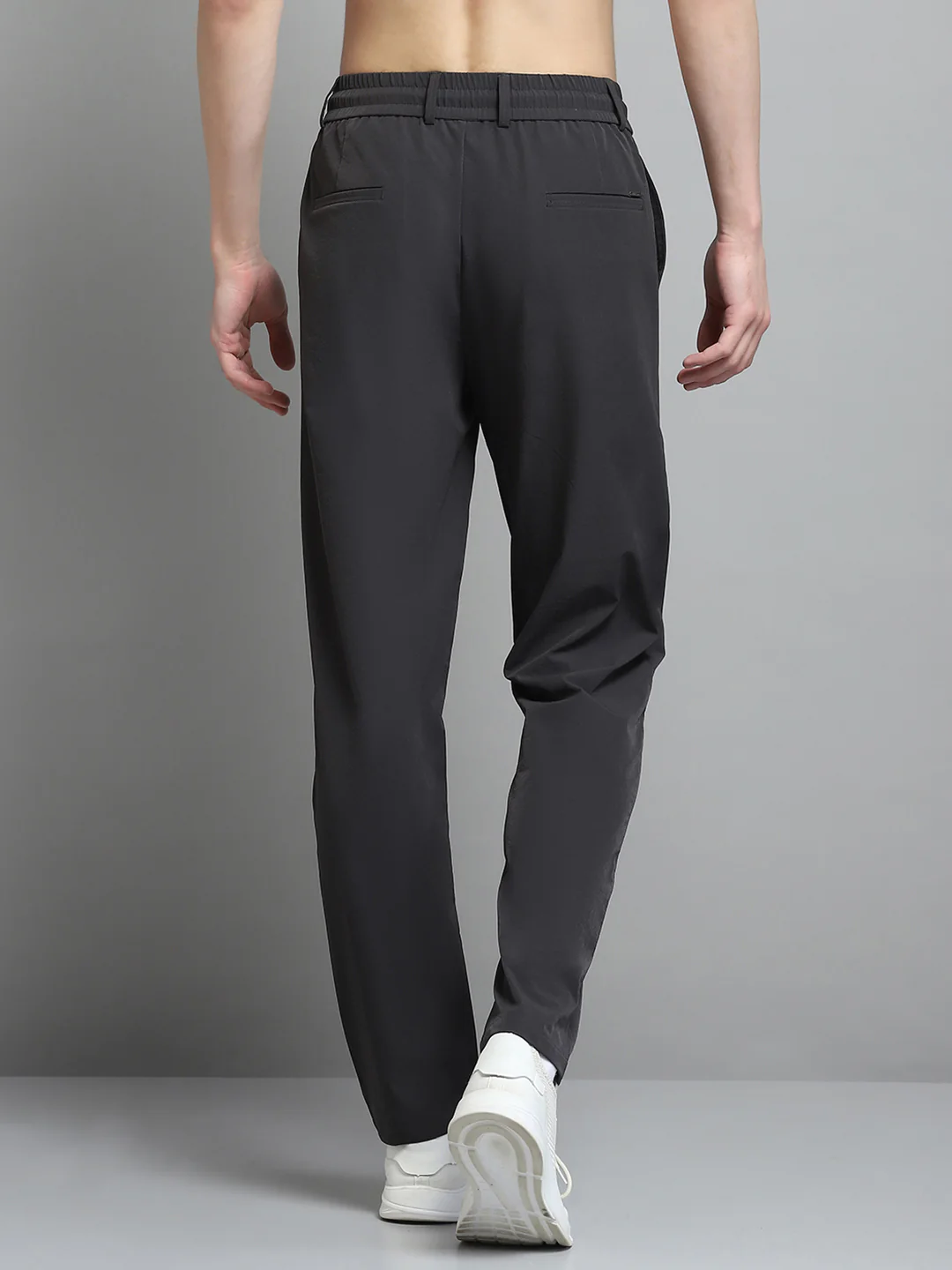 Men Charcoal Solid Regular Fit Lower - Image 5