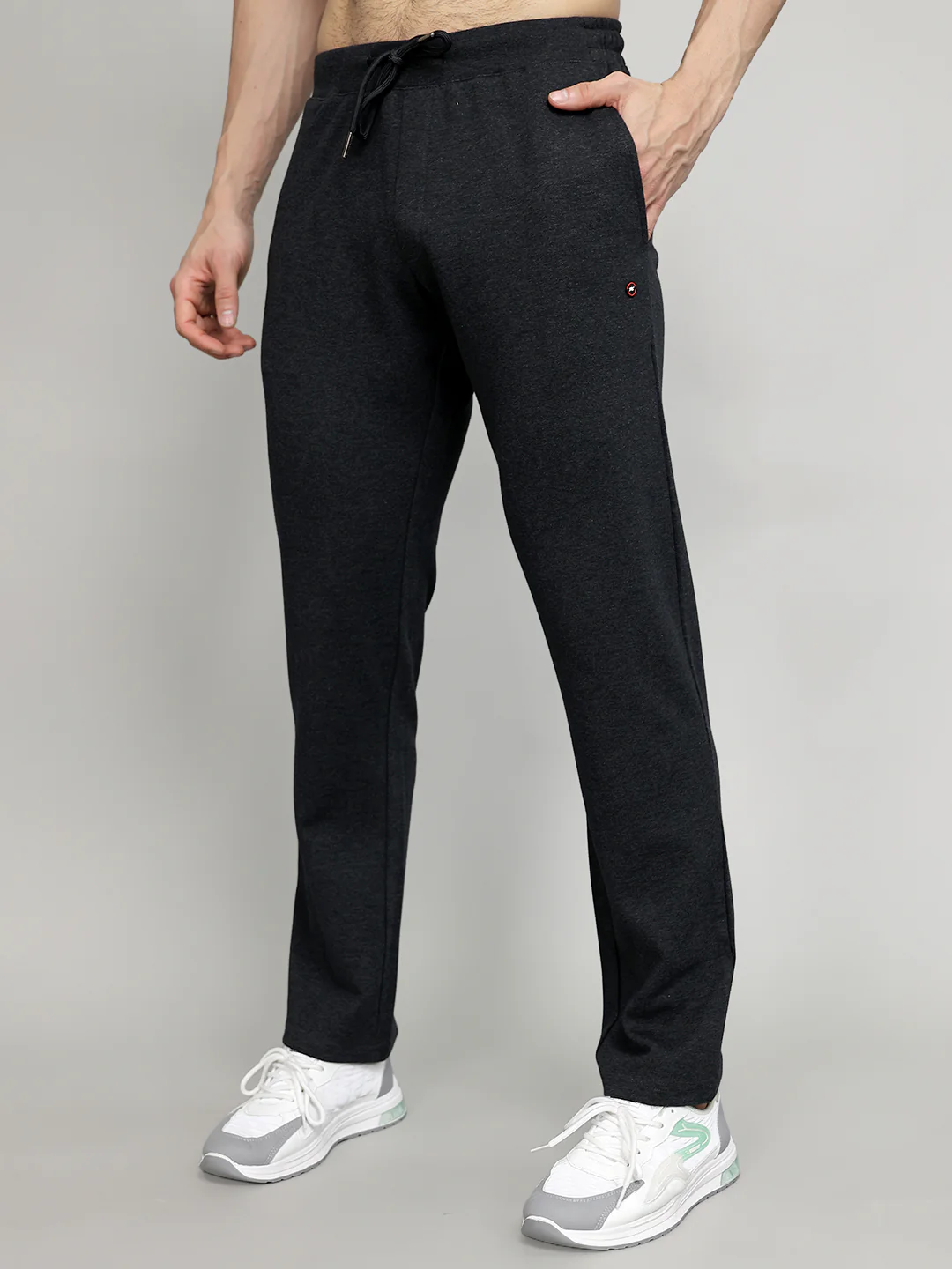 Men Charcoal Solid Regular Fit Lower - Image 2