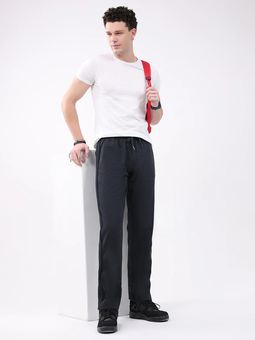 Men Charcoal Solid Regular Fit Winter Lower - Image 2
