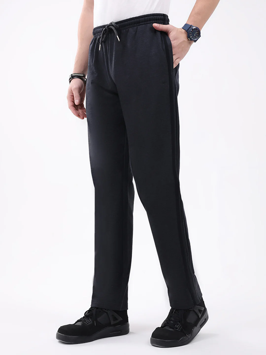 Men Charcoal Solid Regular Fit Winter Lower - Image 3