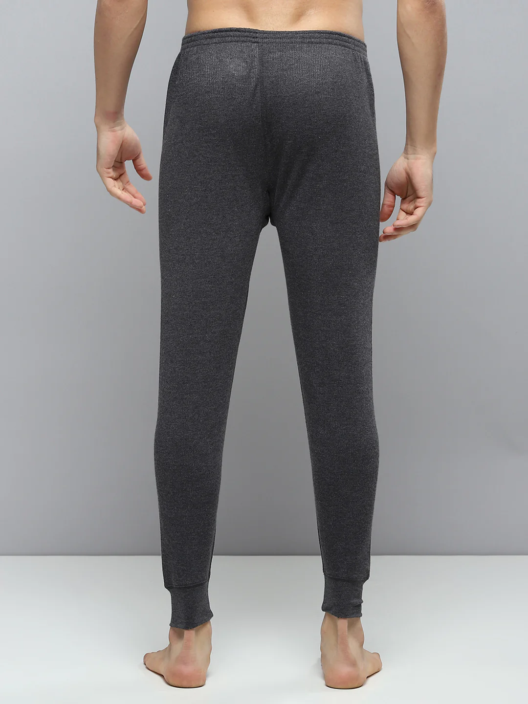 Men Charcoal Solid Thermal Lower - Image 5