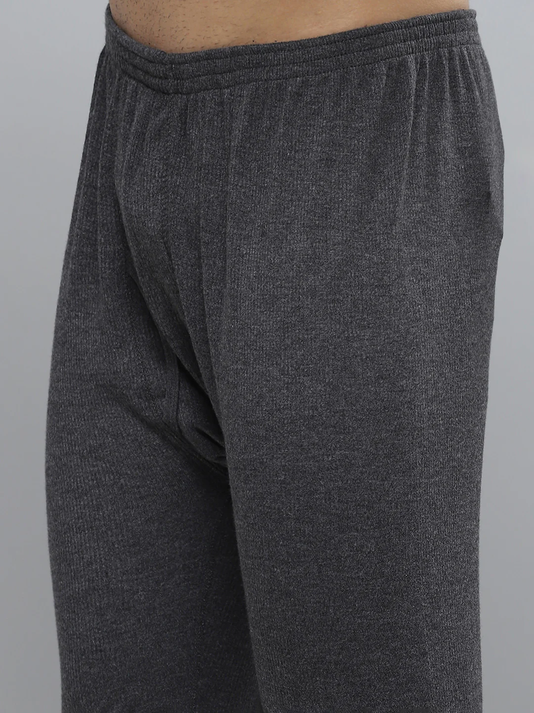 Men Charcoal Solid Thermal Lower - Image 6
