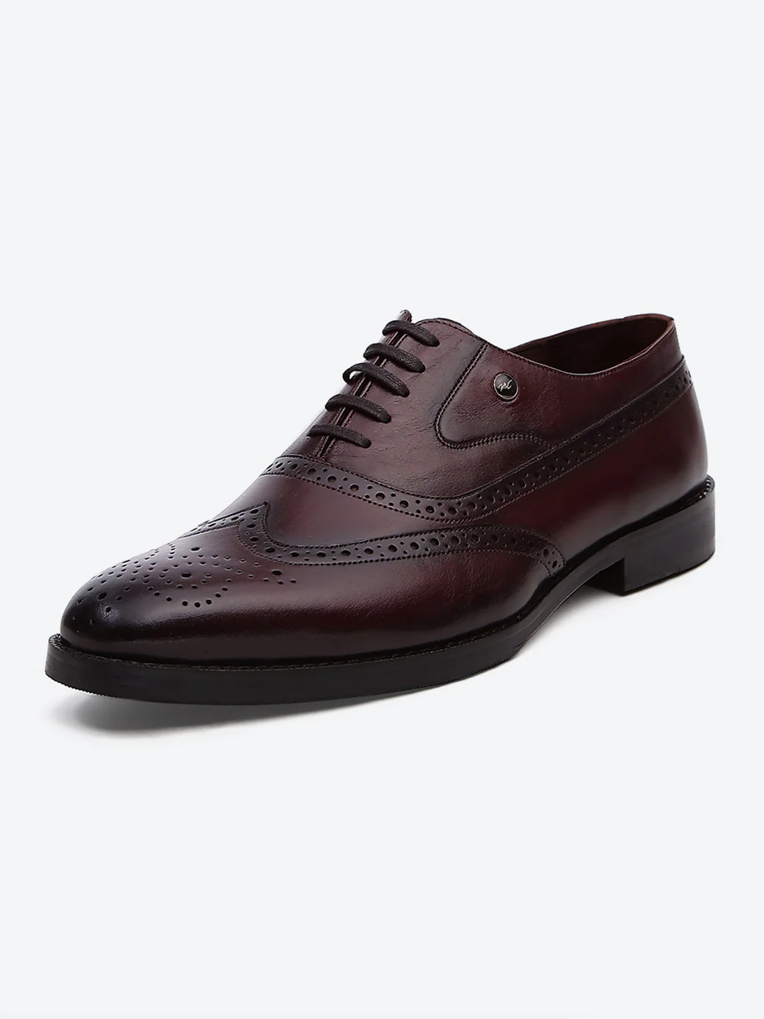 Men Cherry Lace Up Leather Formal Brogues - Image 3