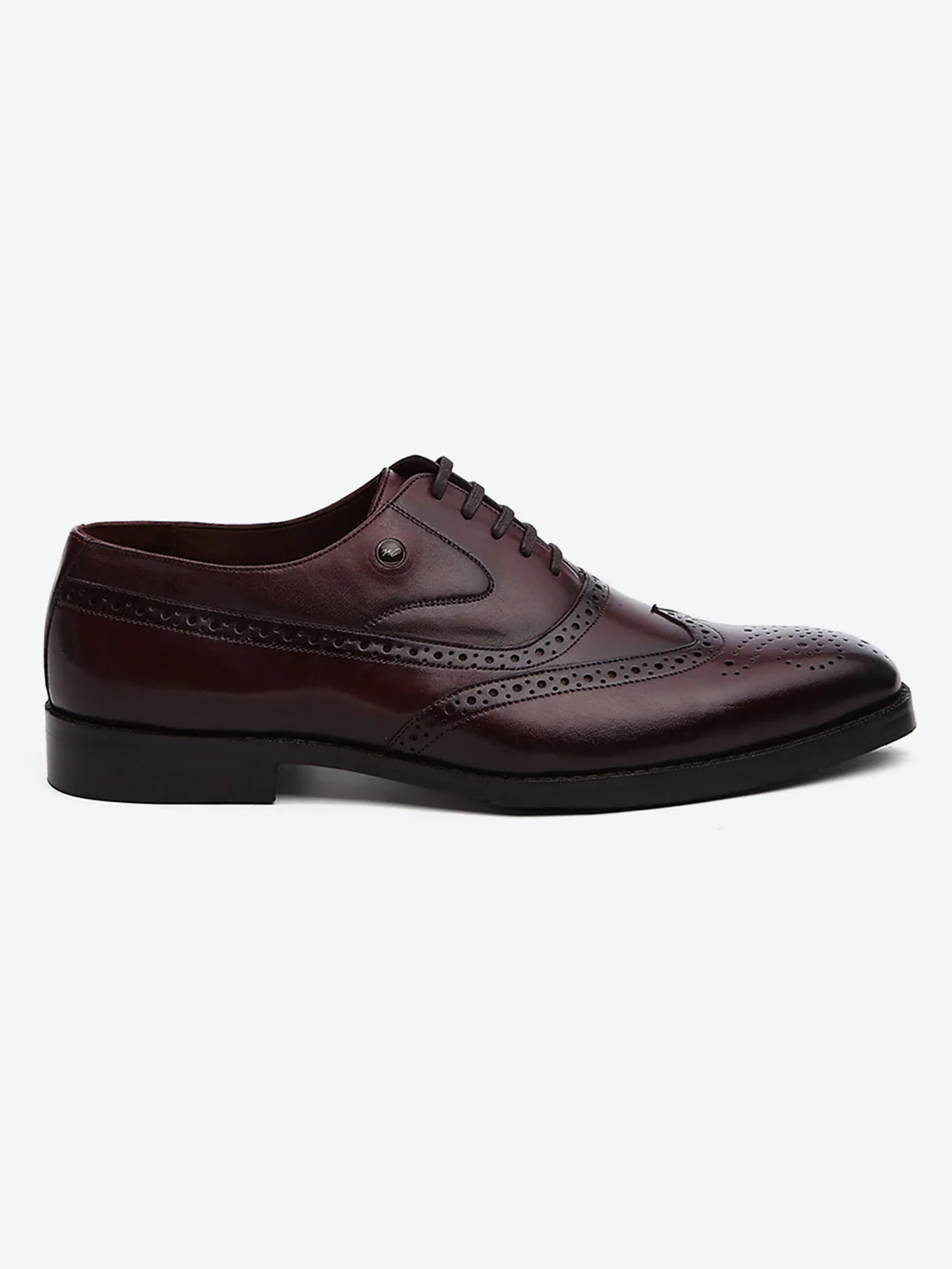 Men Cherry Lace Up Leather Formal Brogues - Image 5