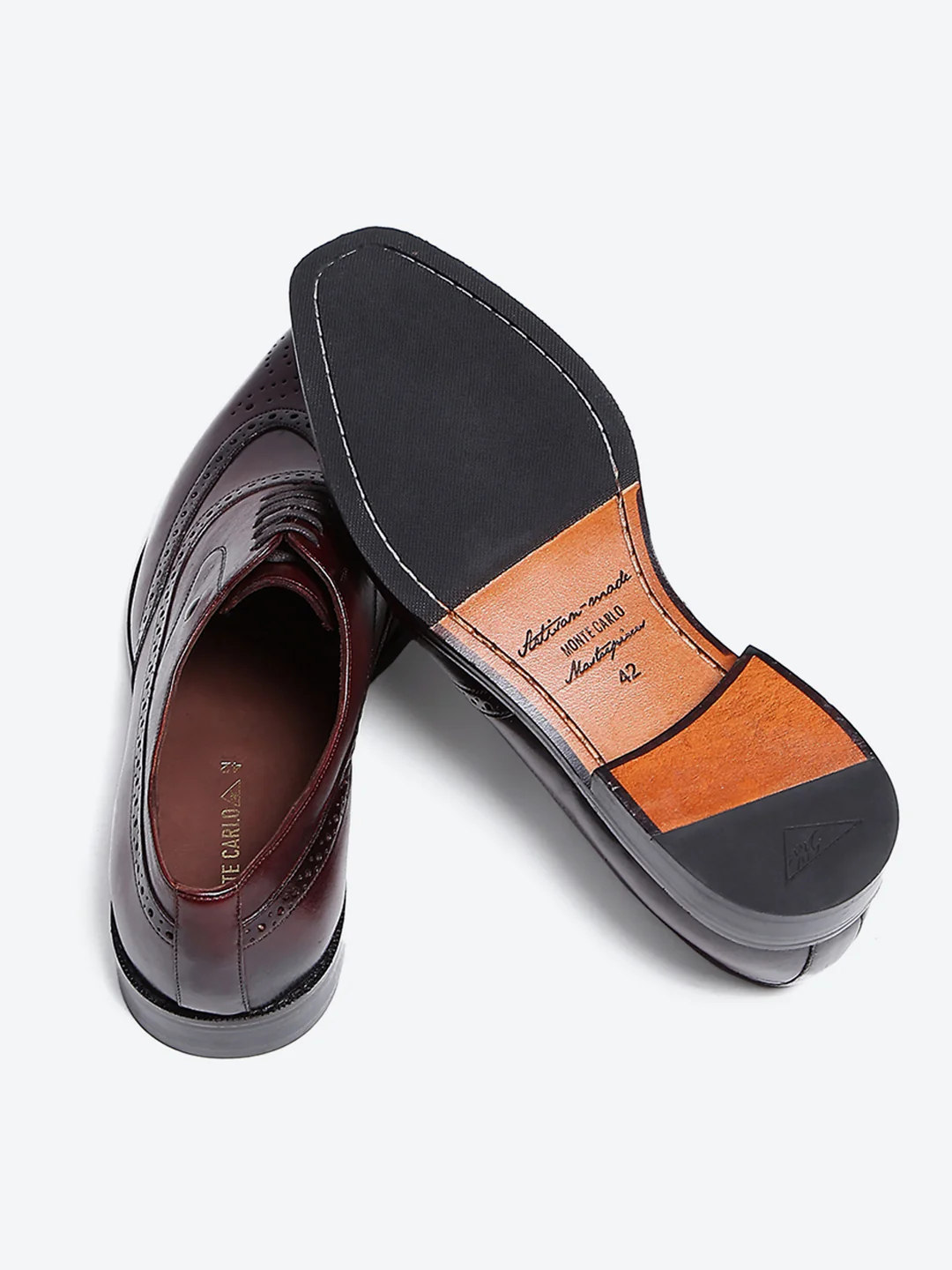 Men Cherry Lace Up Leather Formal Brogues - Image 6