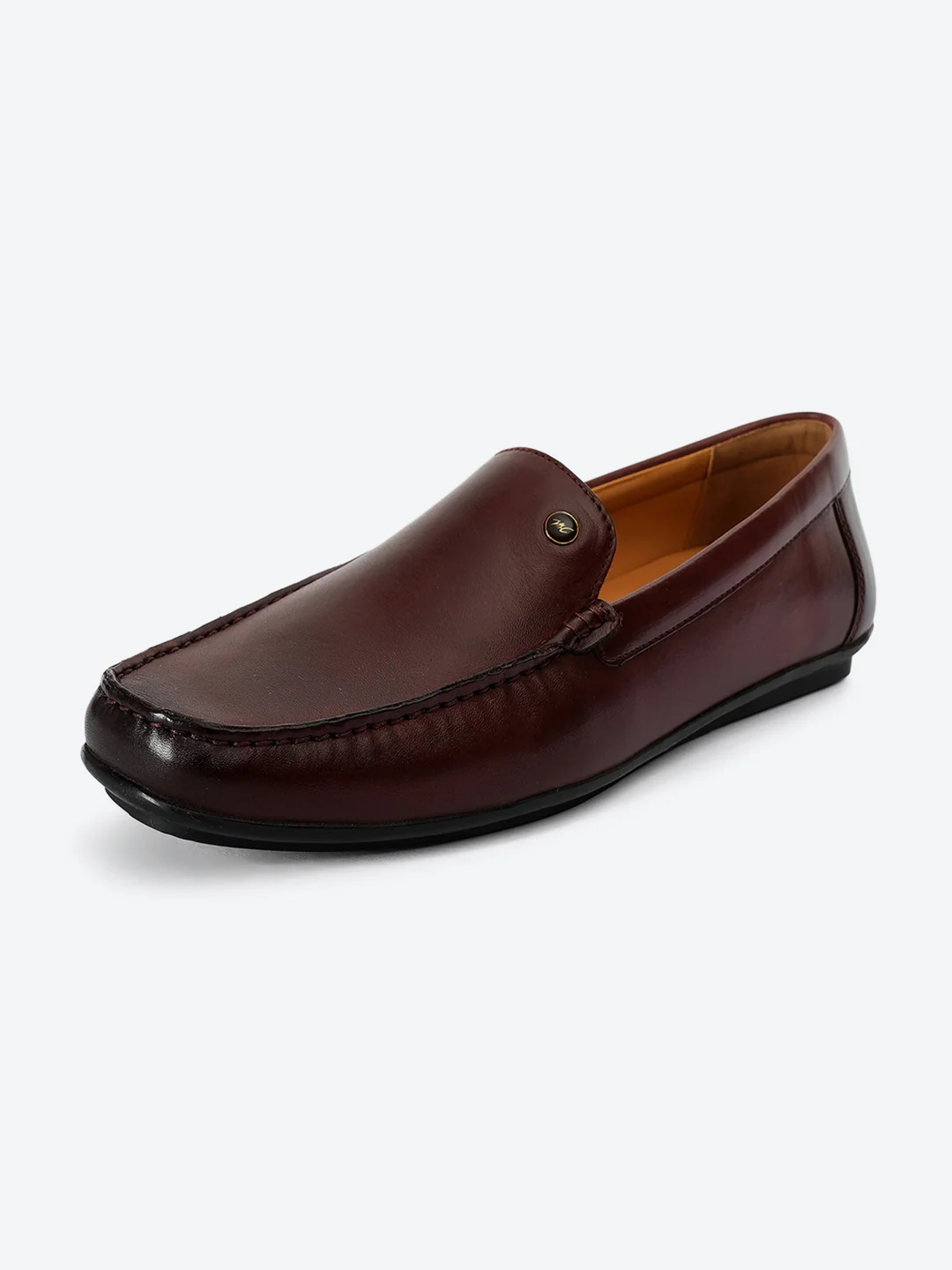 Men Cherry Slip on Genuine Leather Loafers - Image 3