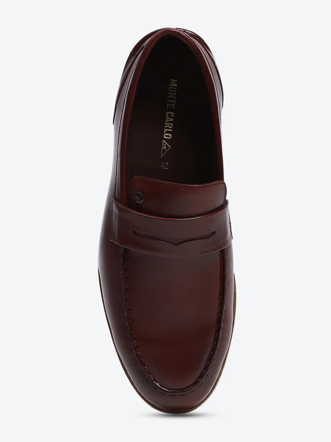 Men Cherry Slip on Genuine Leather Penny Loafers - Image 6