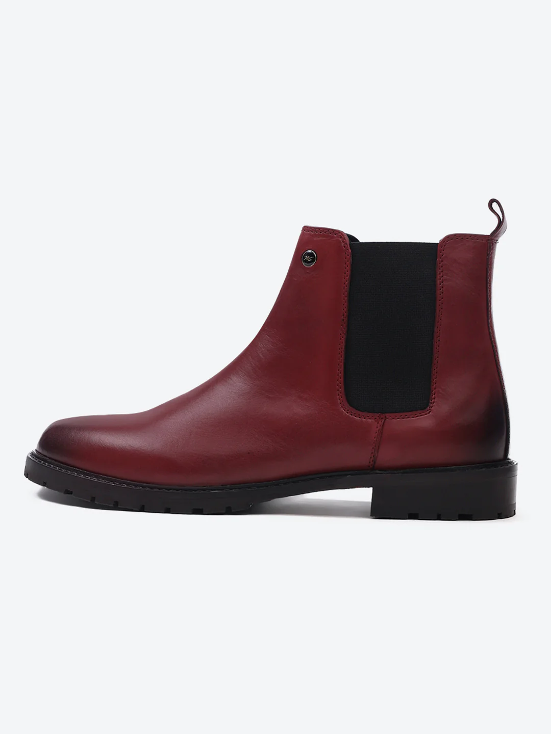 Men Cherry Slip on Leather Chelsea Boots - Image 4