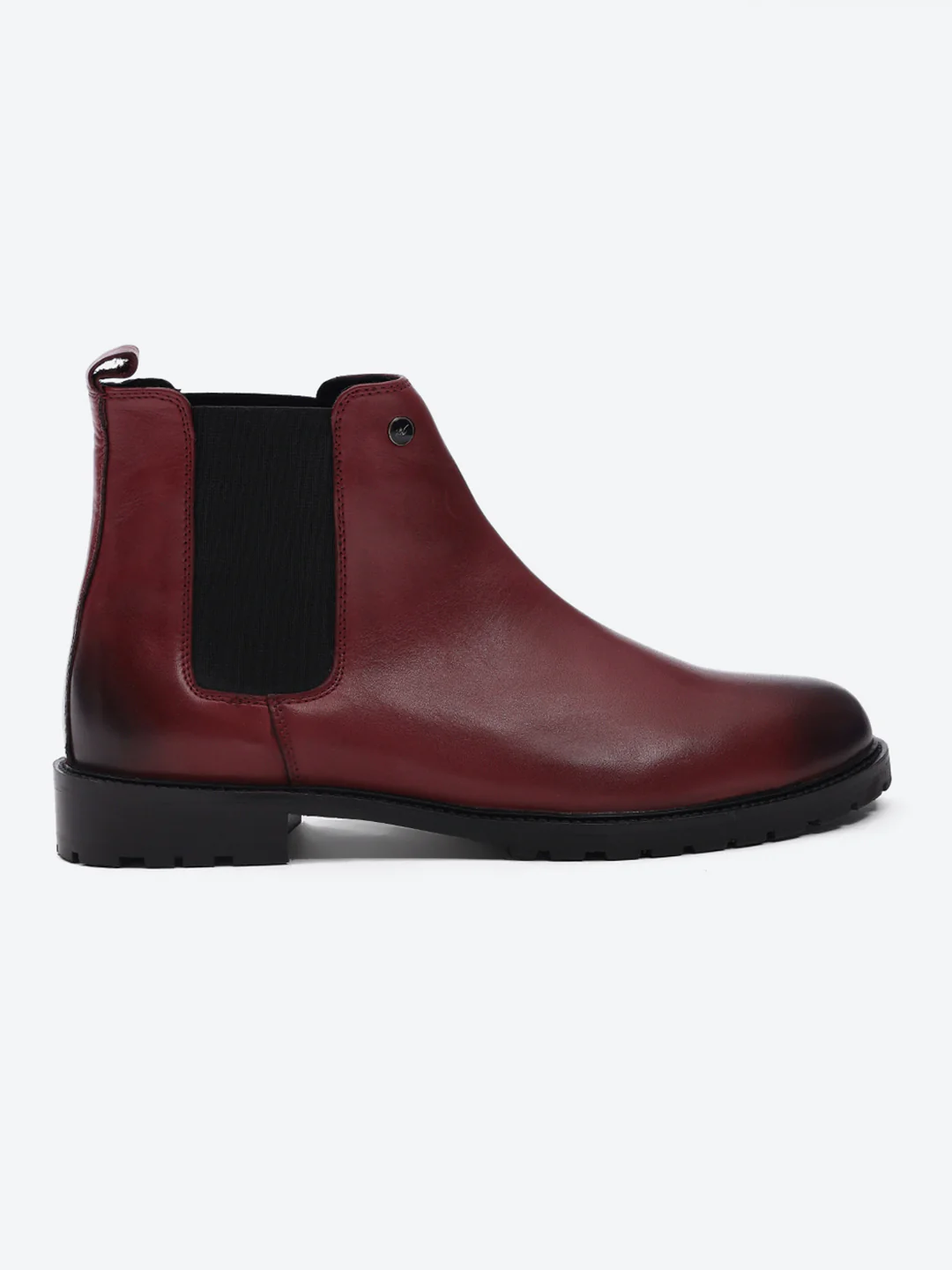 Men Cherry Slip on Leather Chelsea Boots - Image 5