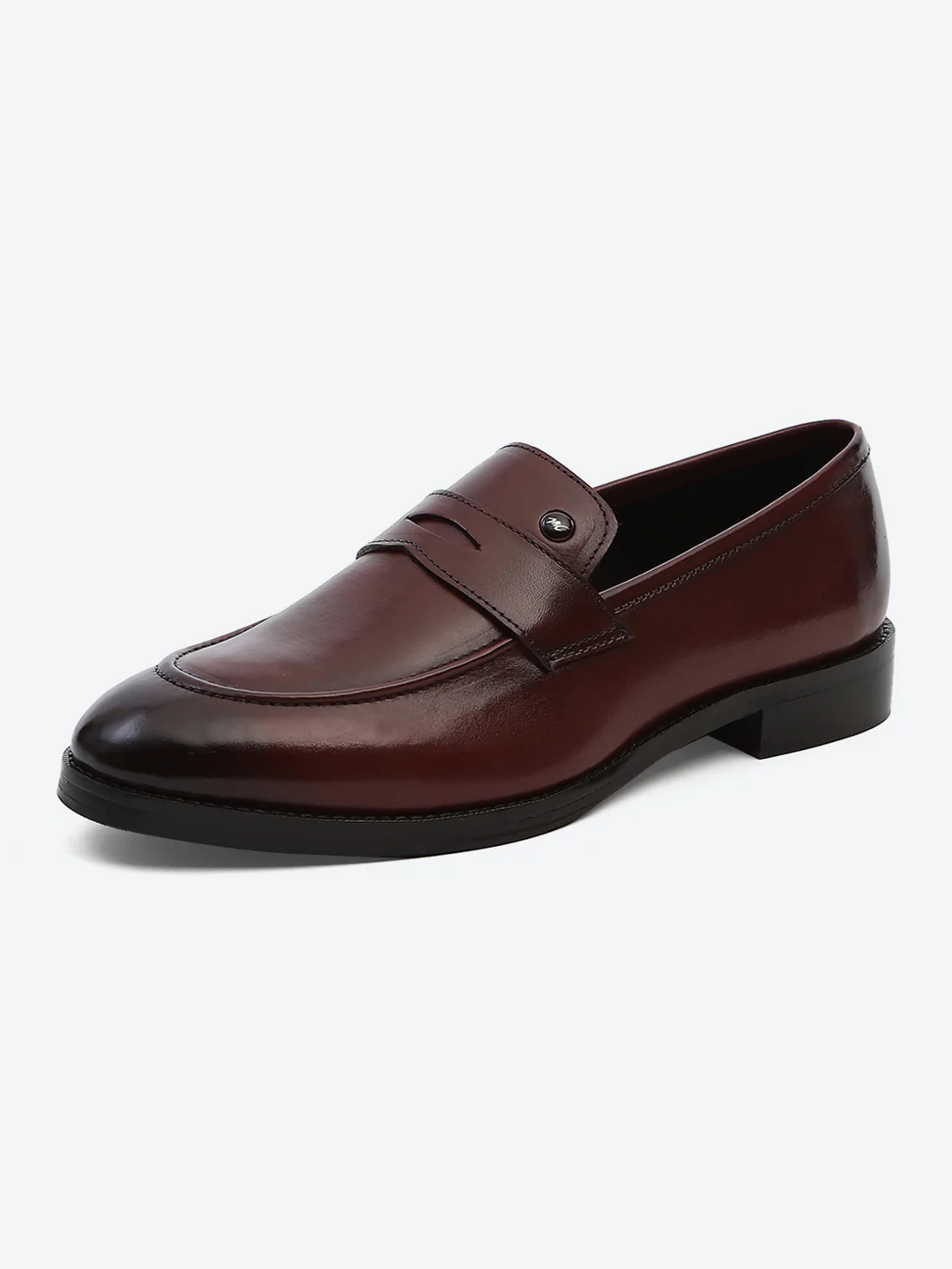 Men Cherry Slip on Leather Loafers - Image 3