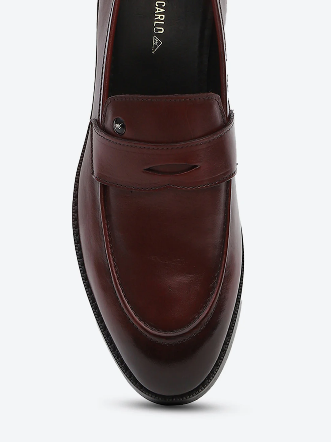 Men Cherry Slip on Leather Loafers - Image 7