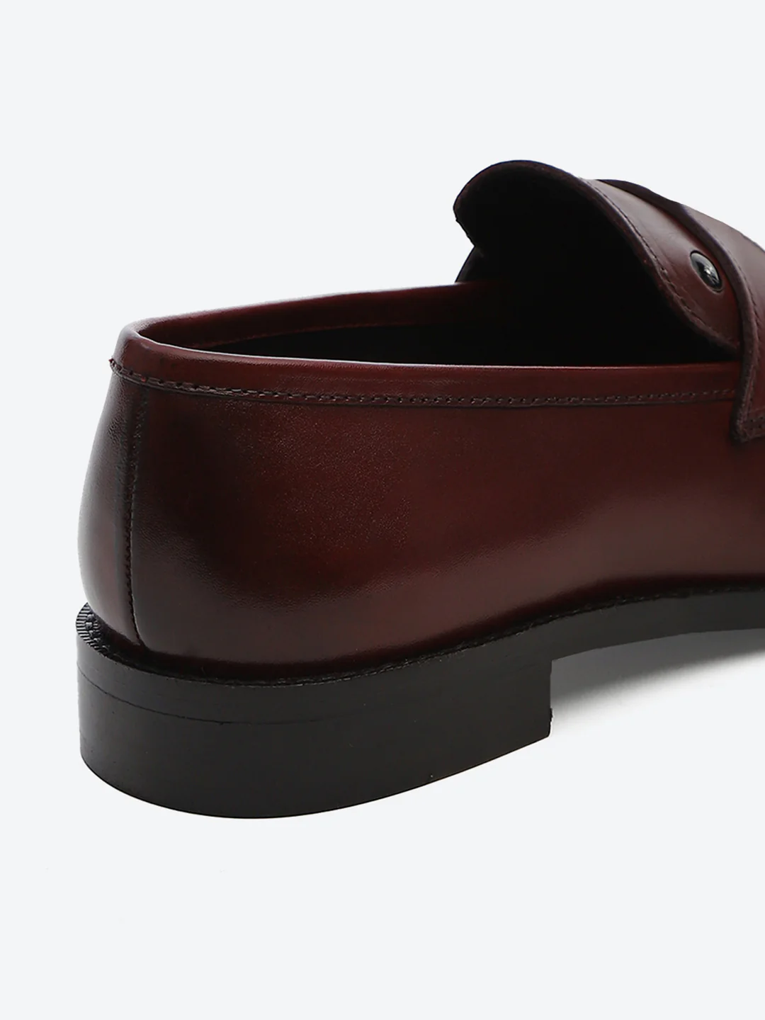 Men Cherry Slip on Leather Loafers - Image 9