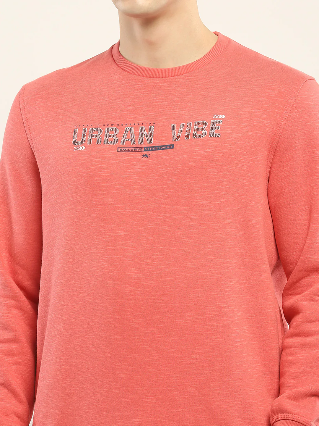 Men Coral Printed Round Neck Full Sleeve Sweatshirt - Image 6