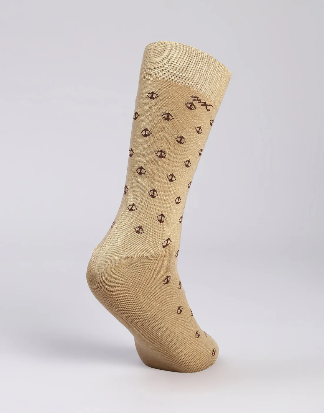 Men Cotton Blend Self Design Calf Length Socks (1 Pair) - Image 4