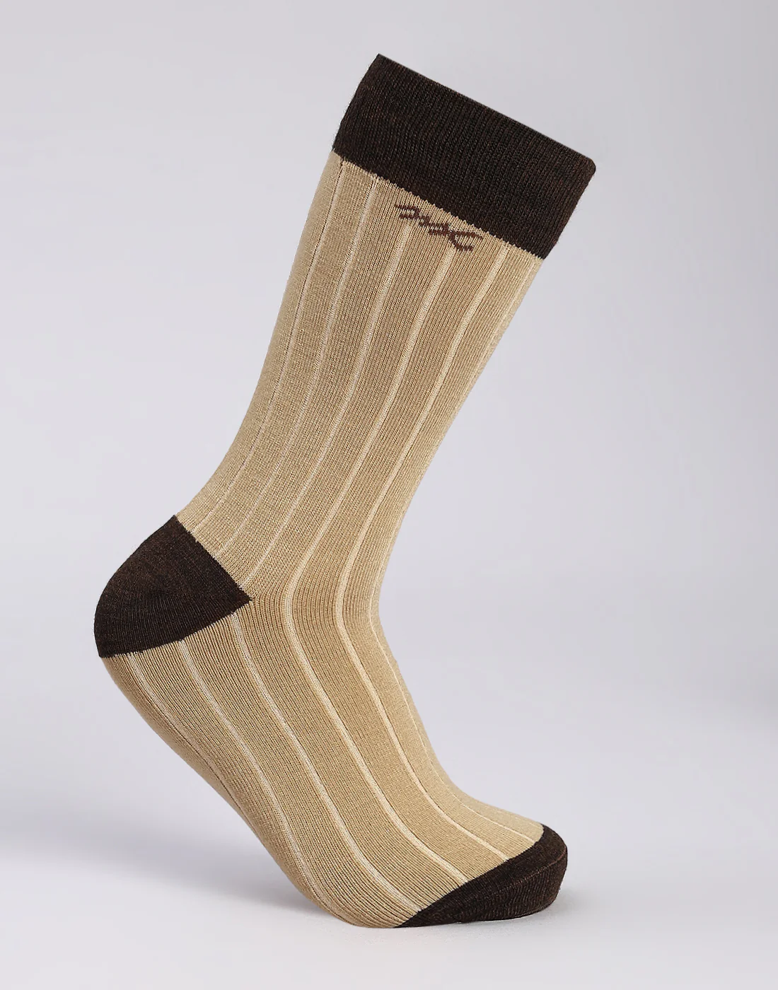 Men Cotton Blend Self Design Calf Length Socks (1 Pair) - Image 3