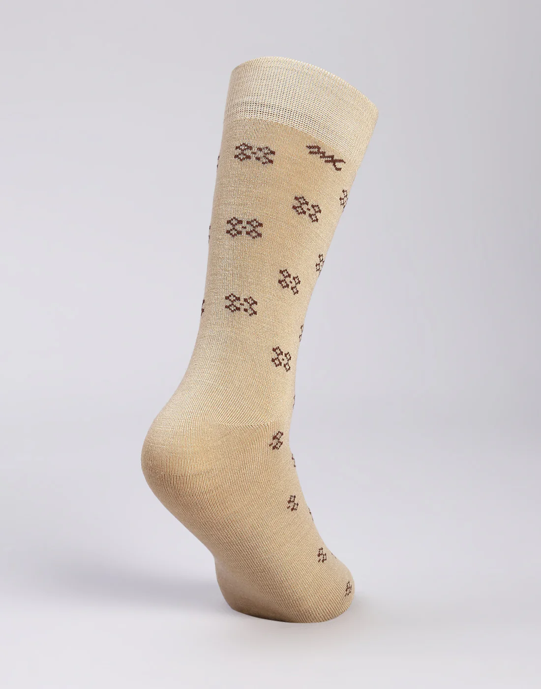 Men Cotton Blend Self Design Calf Length Socks (1 Pair) - Image 4