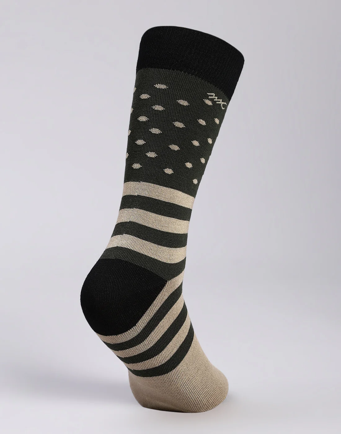 Men Cotton Blend Self Design Calf Length Socks (1 Pair) - Image 4