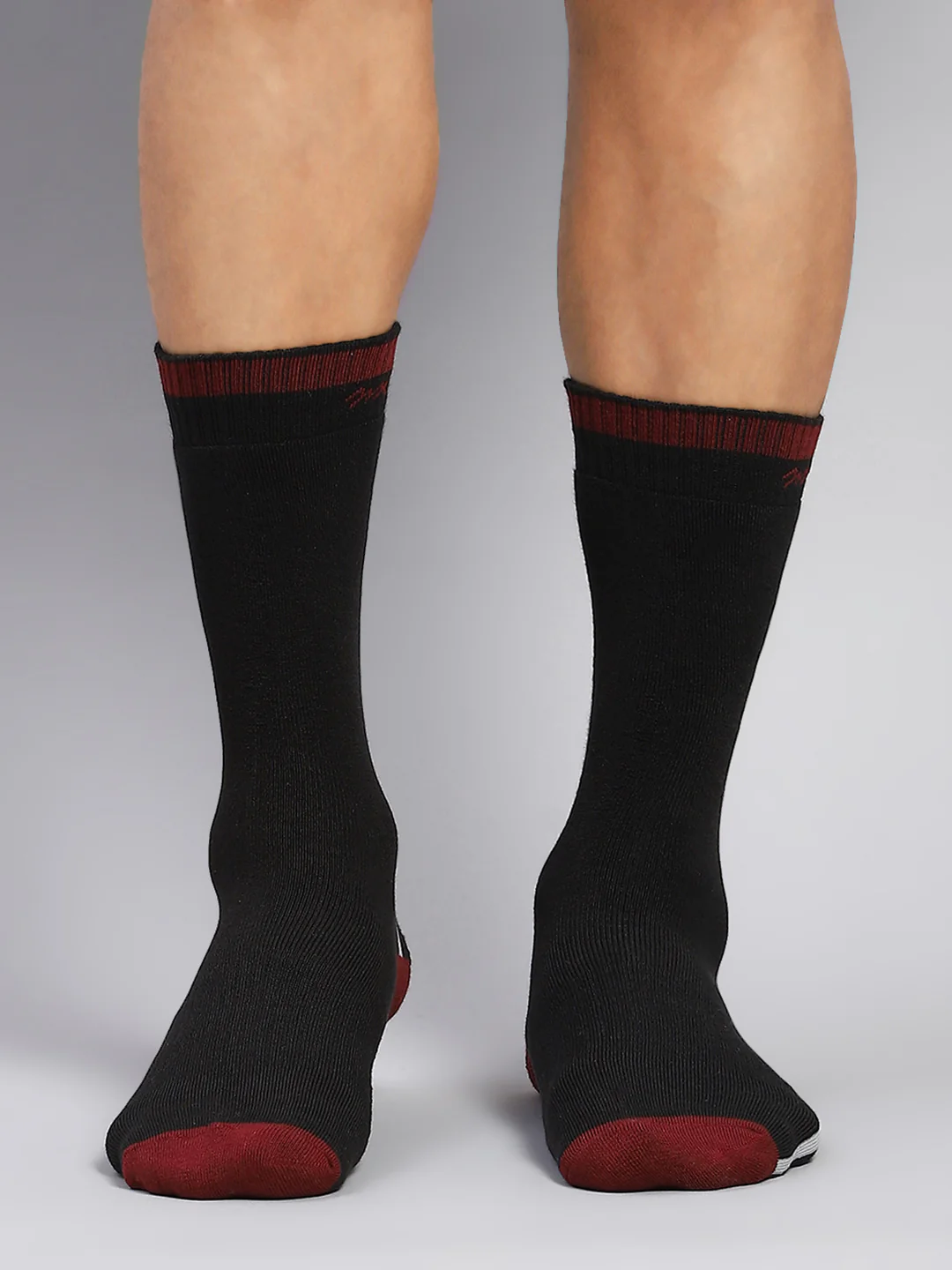 Men Cotton Blend Self Design Calf Length Socks (Pack of 3) - Image 2