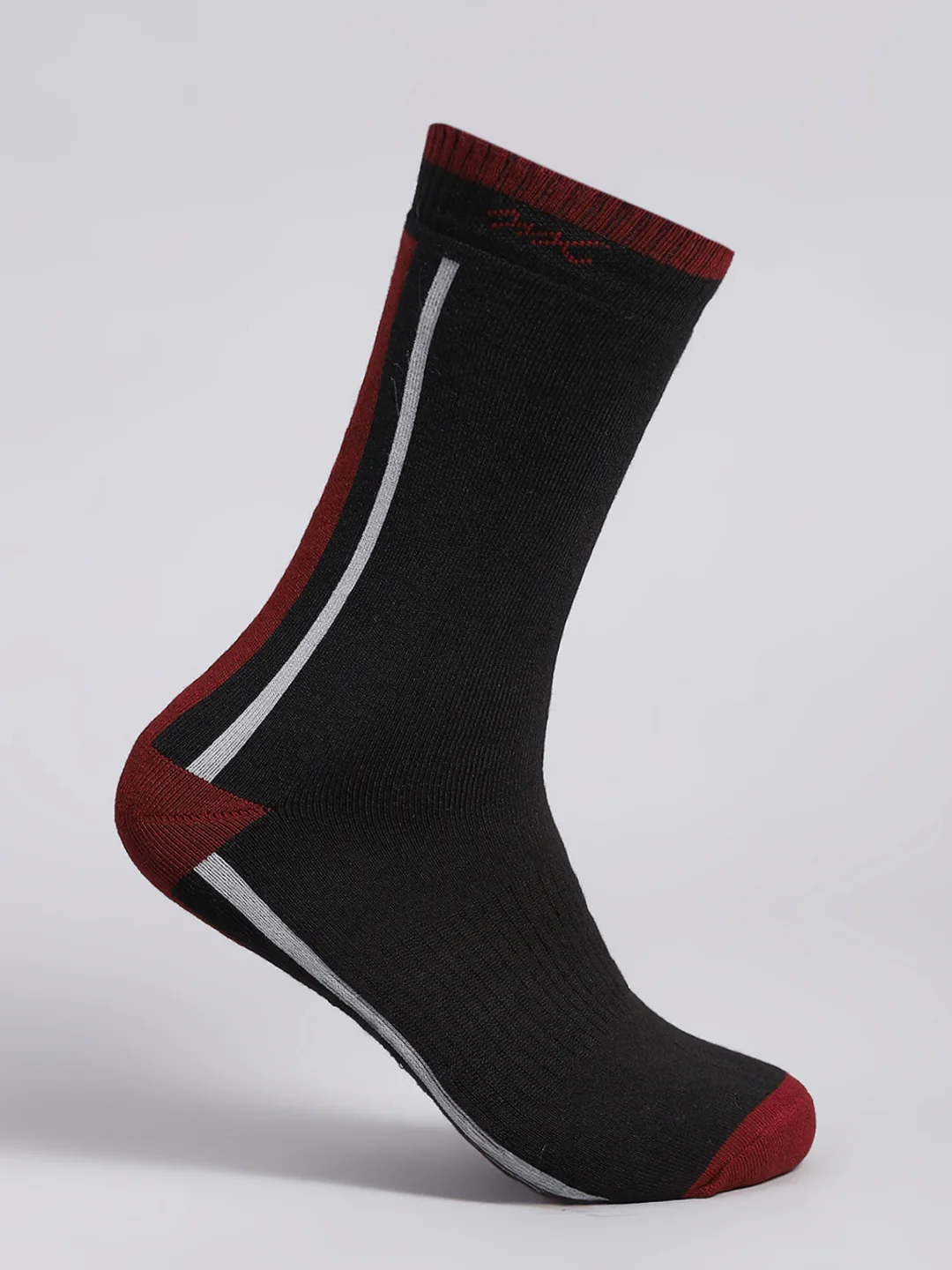 Men Cotton Blend Self Design Calf Length Socks (Pack of 3) - Image 4