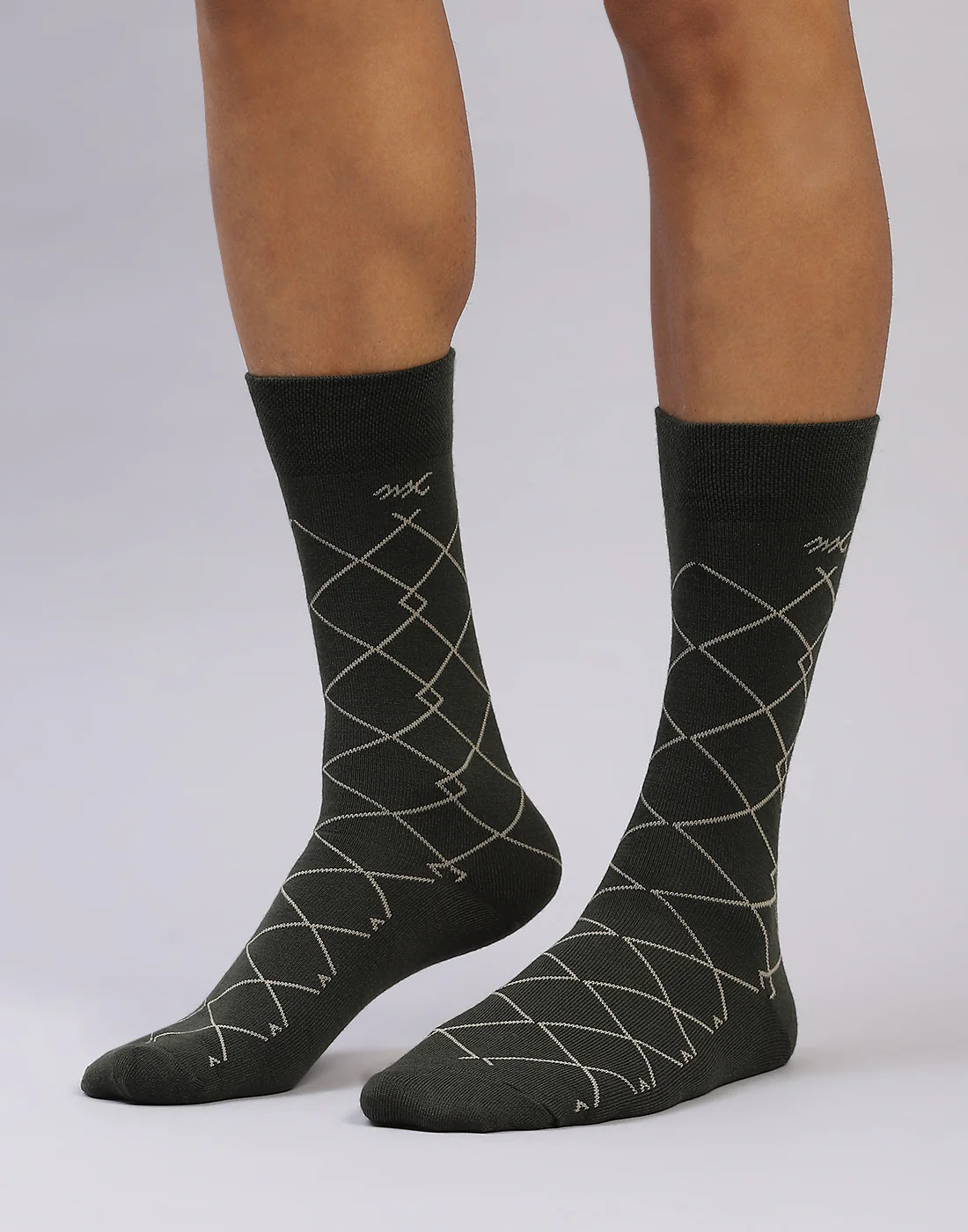 Men Cotton Blend Solid Calf Length Socks (1 Pair) - Image 2