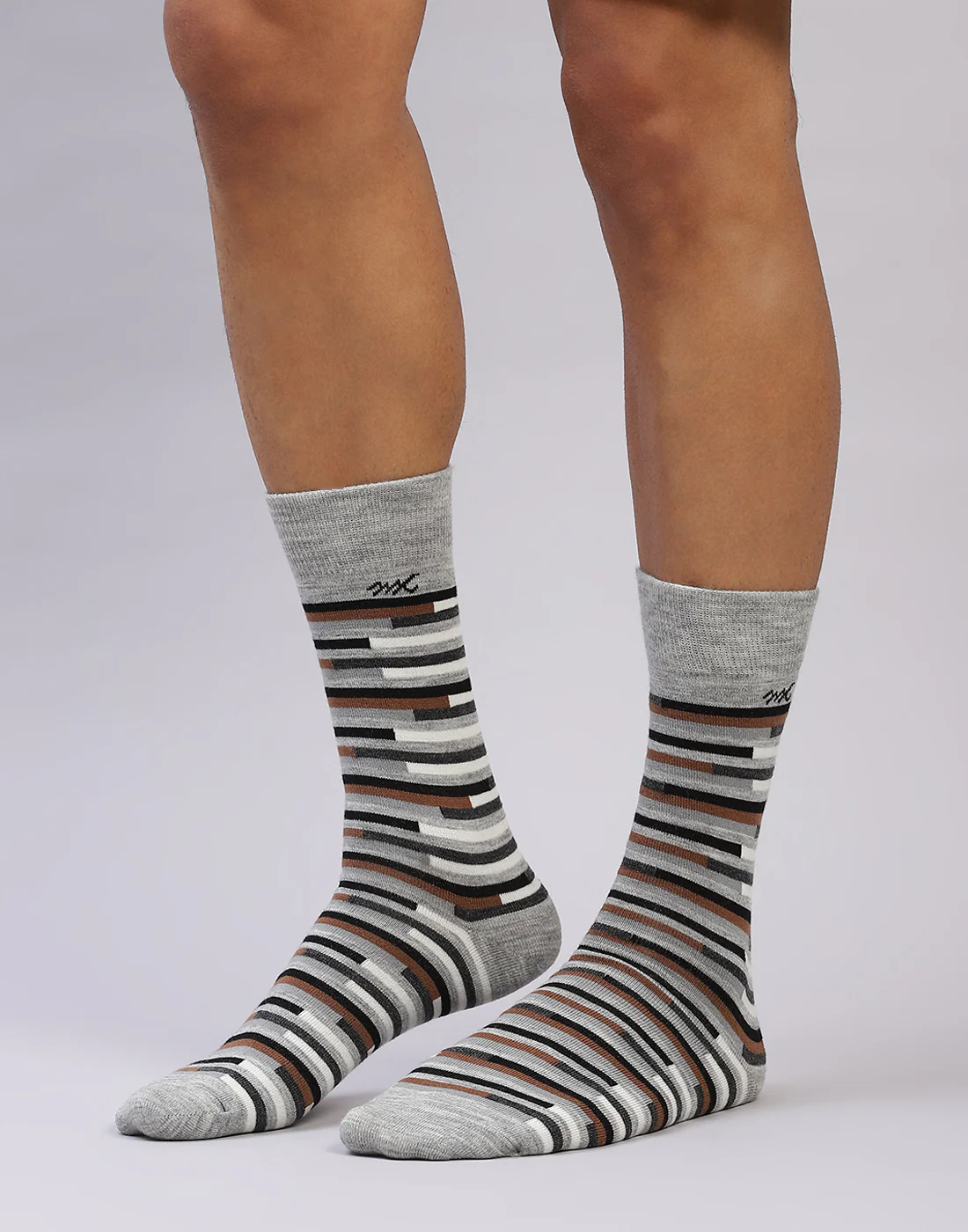 Men Cotton Blend Solid Calf Length Socks (1 Pair) - Image 2