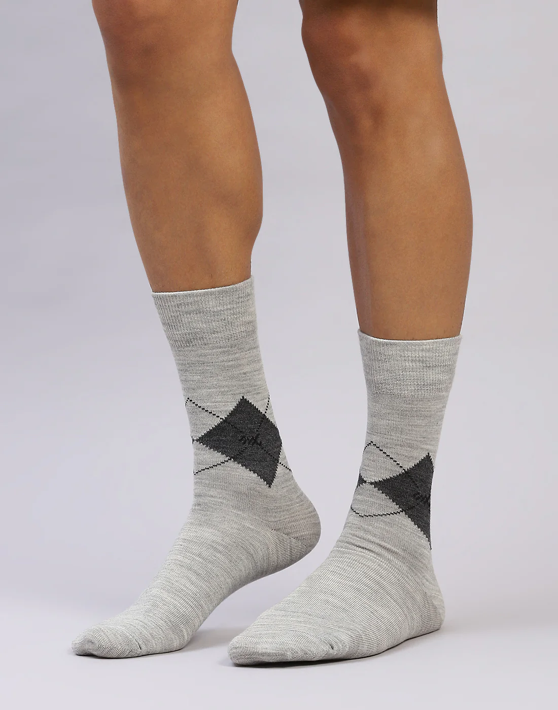 Men Cotton Blend Solid Calf Length Socks (1 Pair) - Image 2