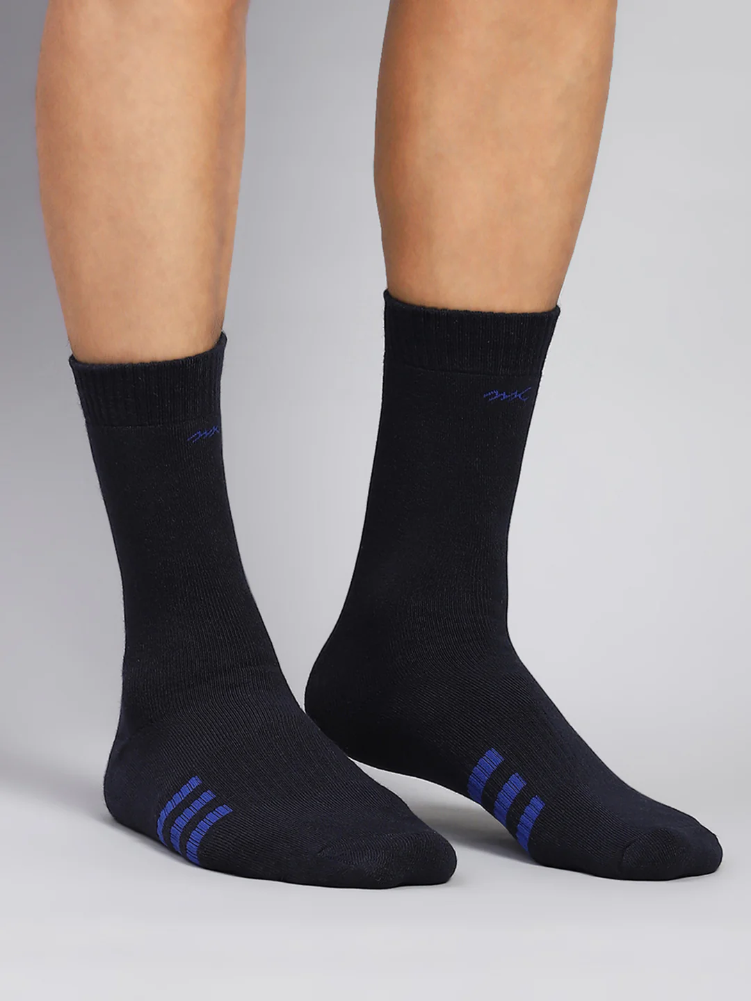 Men Cotton Blend Solid Calf Length Socks (Pack of 3) - Image 11