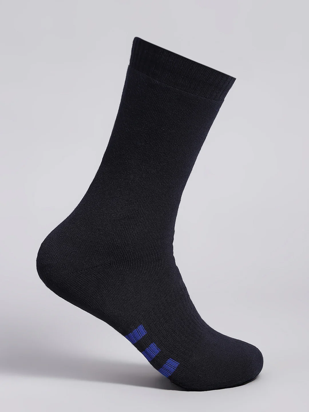 Men Cotton Blend Solid Calf Length Socks (Pack of 3) - Image 12