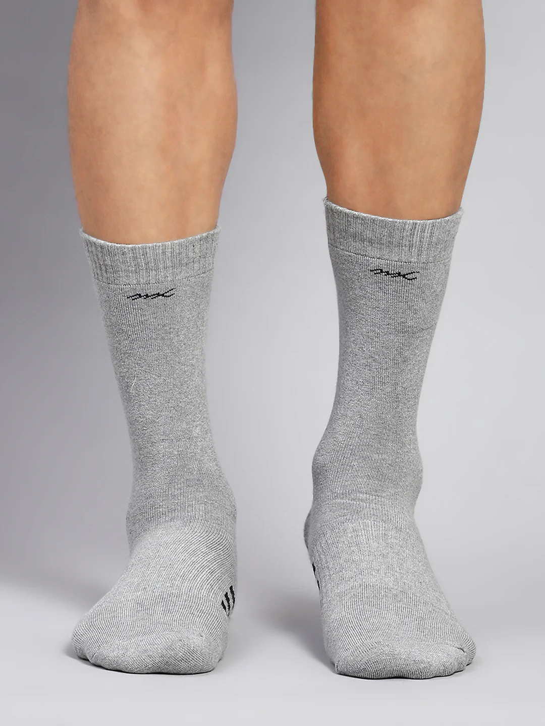 Men Cotton Blend Solid Calf Length Socks (Pack of 3) - Image 2