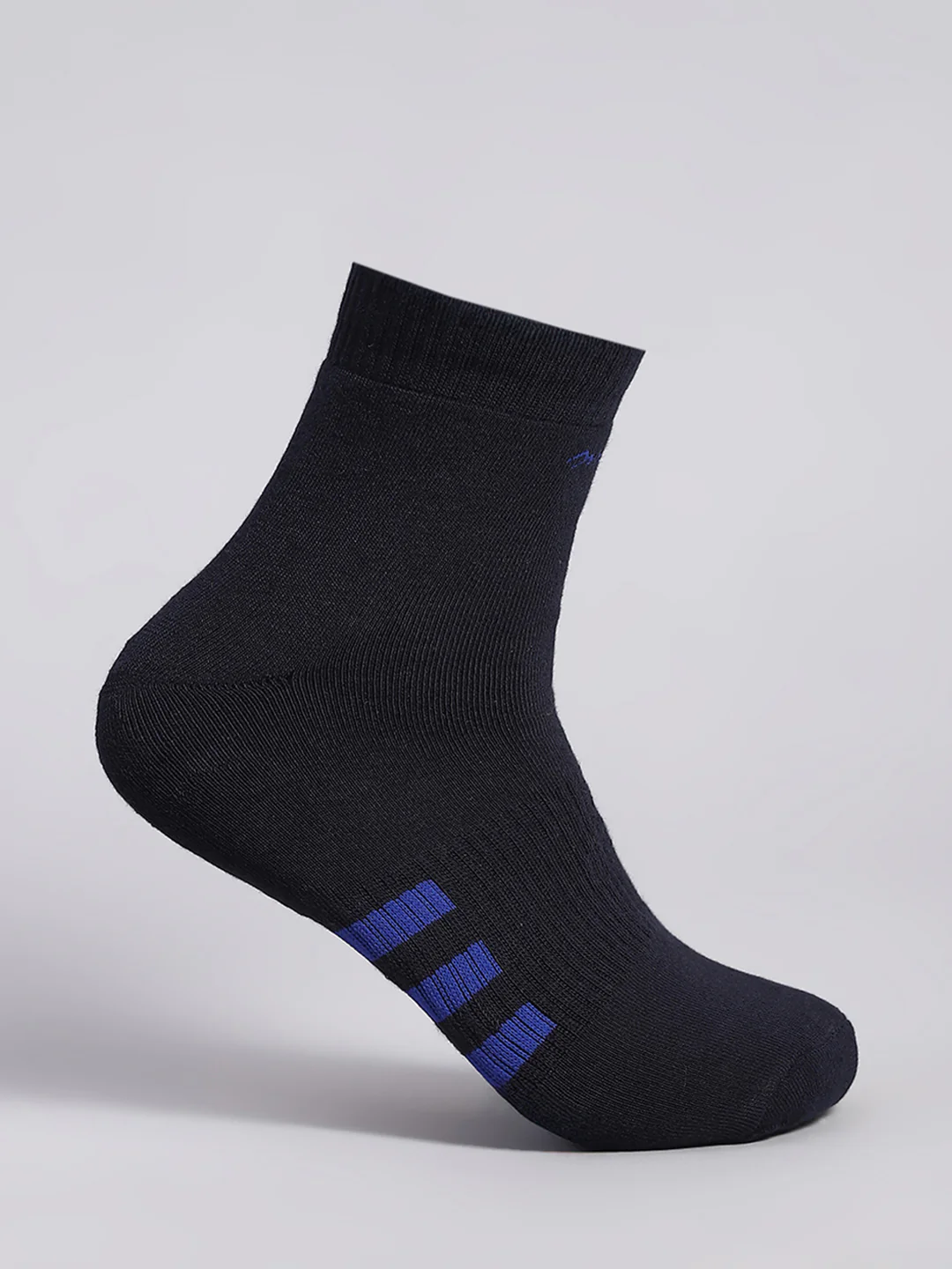 Men Cotton Blend Solid Calf Length Socks (Pack of 3) - Image 4